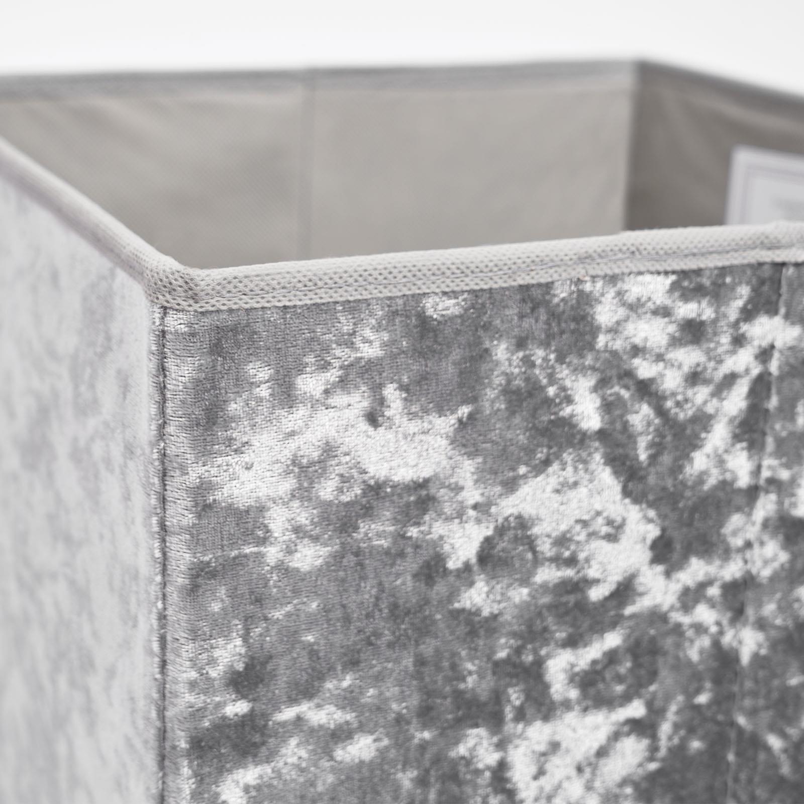 OHS Pack of 4 Crushed Velvet Storage Boxes Collapsible Foldable Square Cube Box eBay