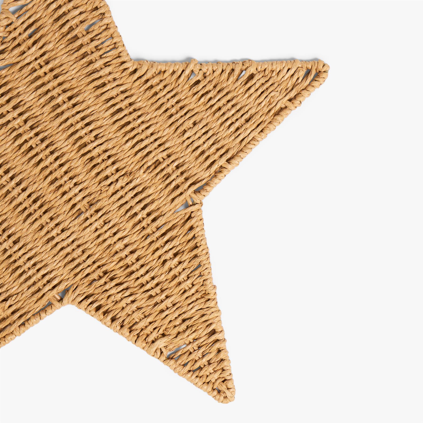 OHS Xmas Star Placemat Set Table Mats Festive Home Decor Natural Paper Rope