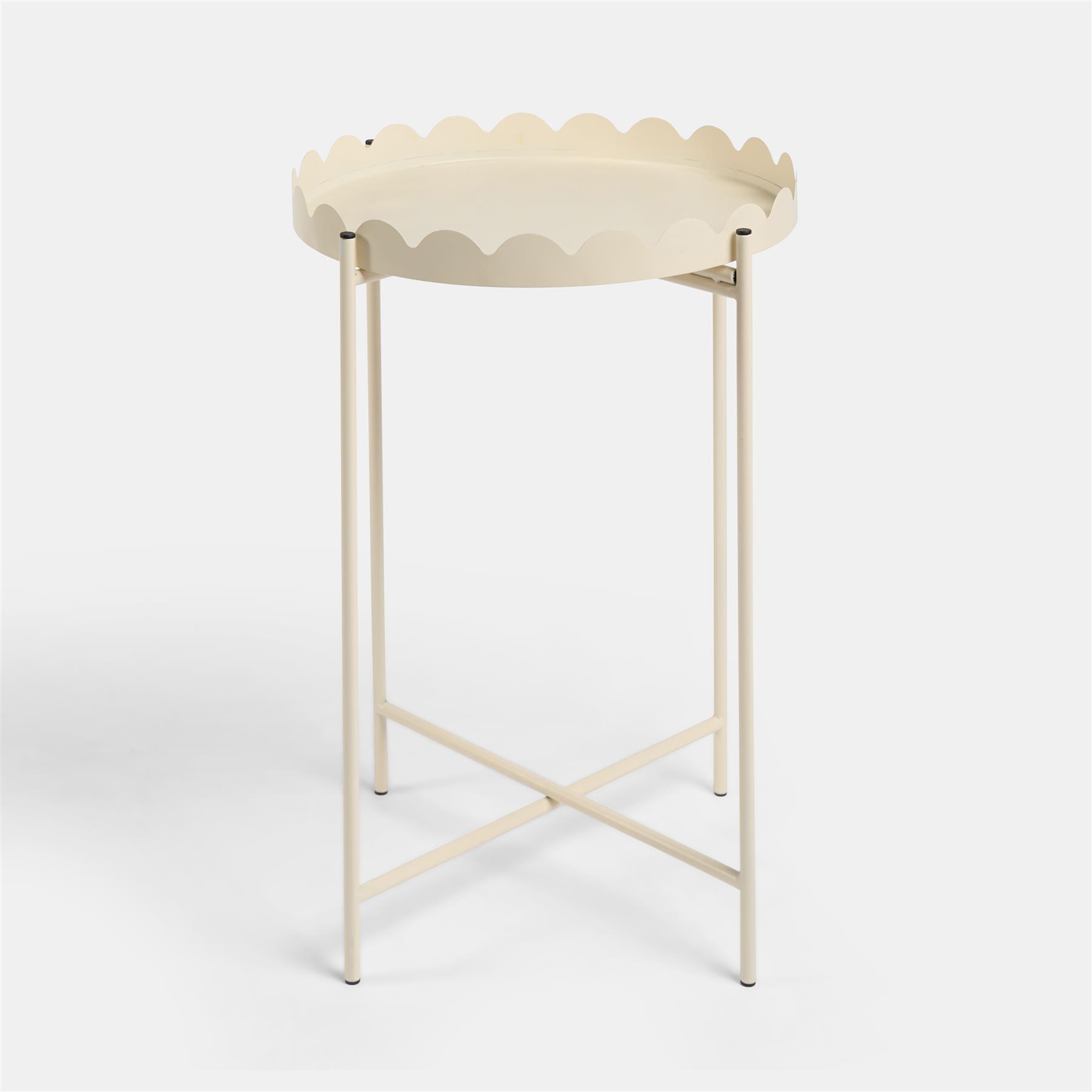 OHS Scallop Edge Side Table Coffee Tables with Metal Frame