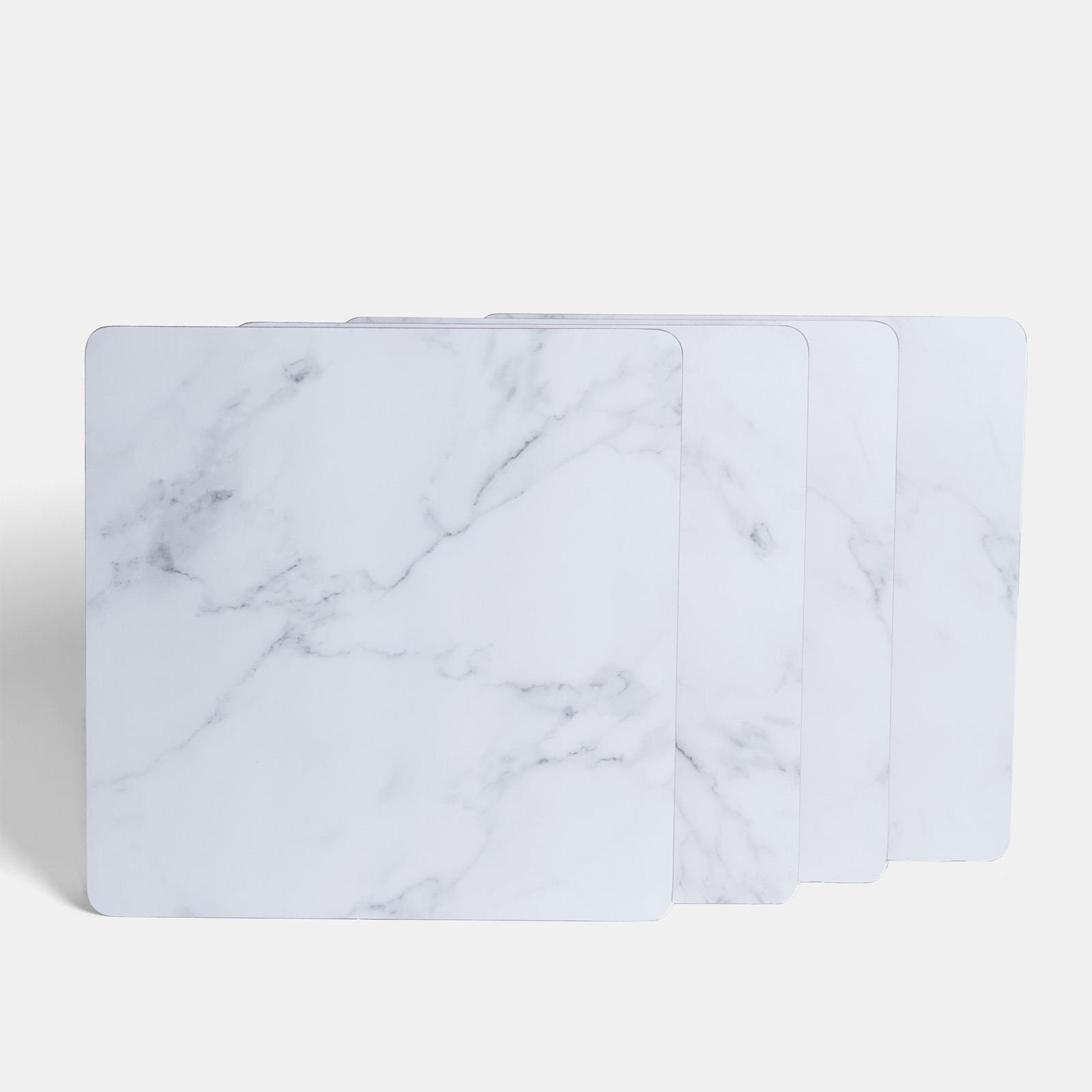OHS Marble Effect Placemat Coaster 4 Set Luxury Table Mats Home Decor