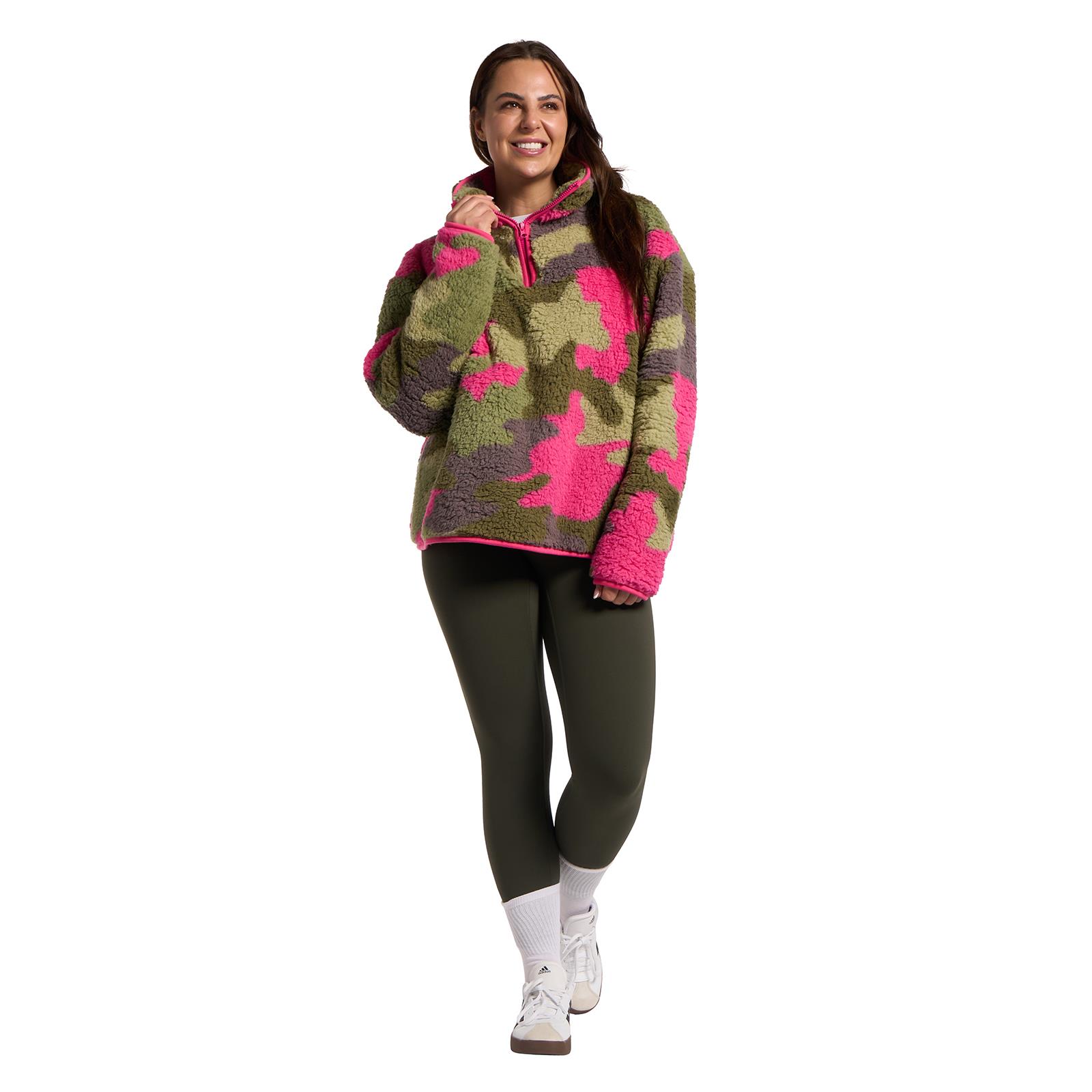 OHS Camo Half Zip Hoodie Teddy Fleece Winter Thermal Jumper Pullover Sweatshirt