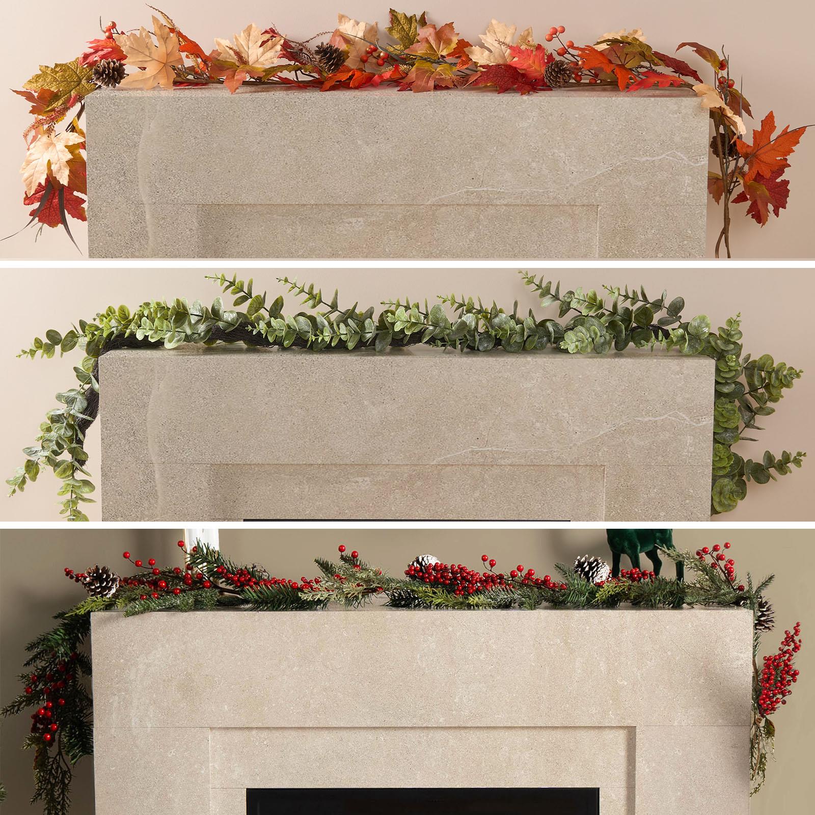 OHS Artificial Decorative Garland Foliage Fireplace Door Party Spring Xmas Home