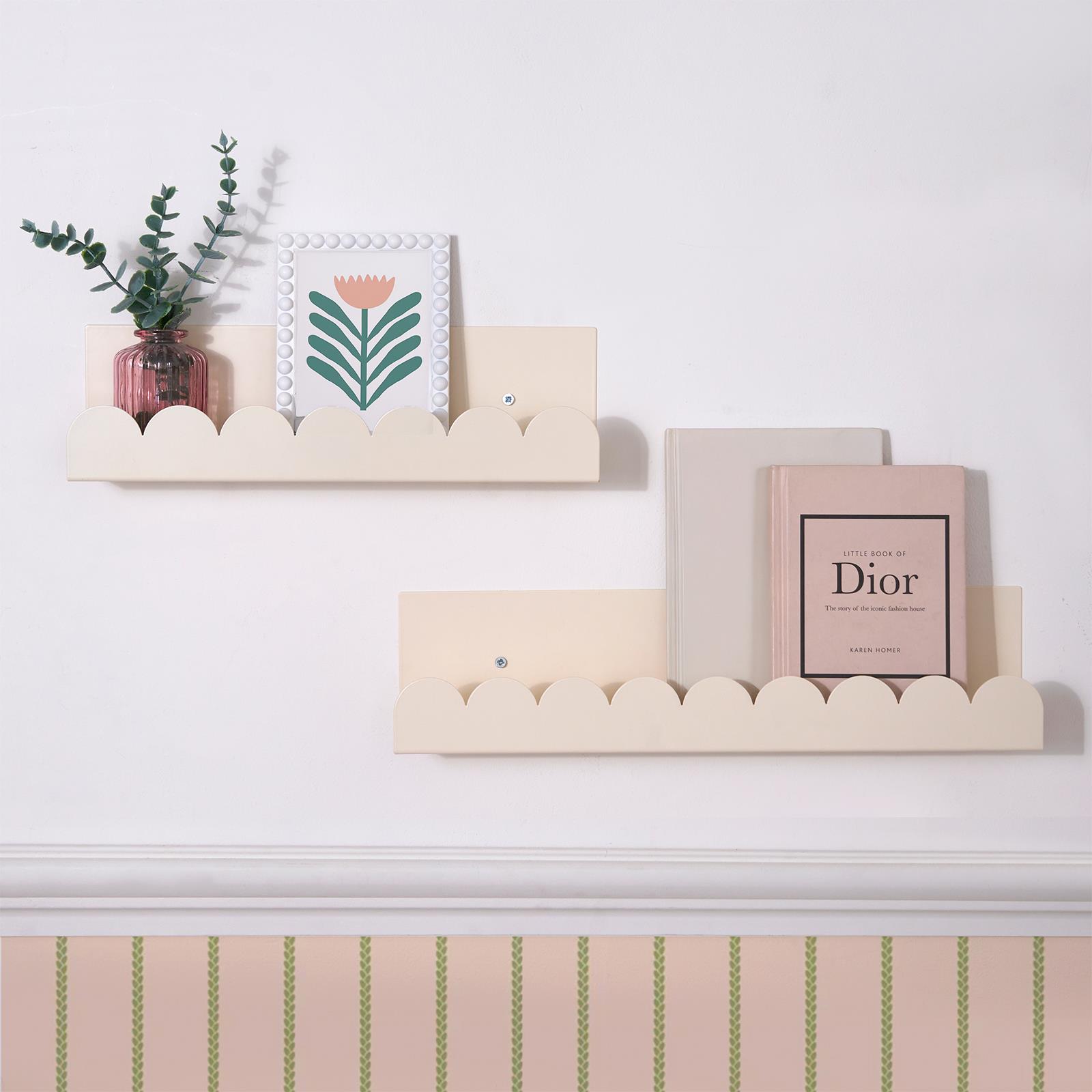 OHS Scallop Shelf Wall Mounted Storage Space Saving Modern Bedroom Home Decor