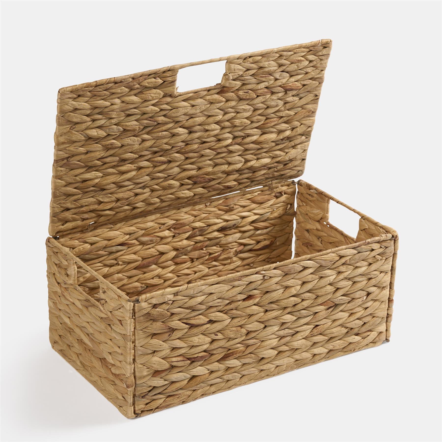 Natural Storage Cube Folding Rope Organiser Woven Wicker Hamper Strong Eco Box - Picture 15 of 20