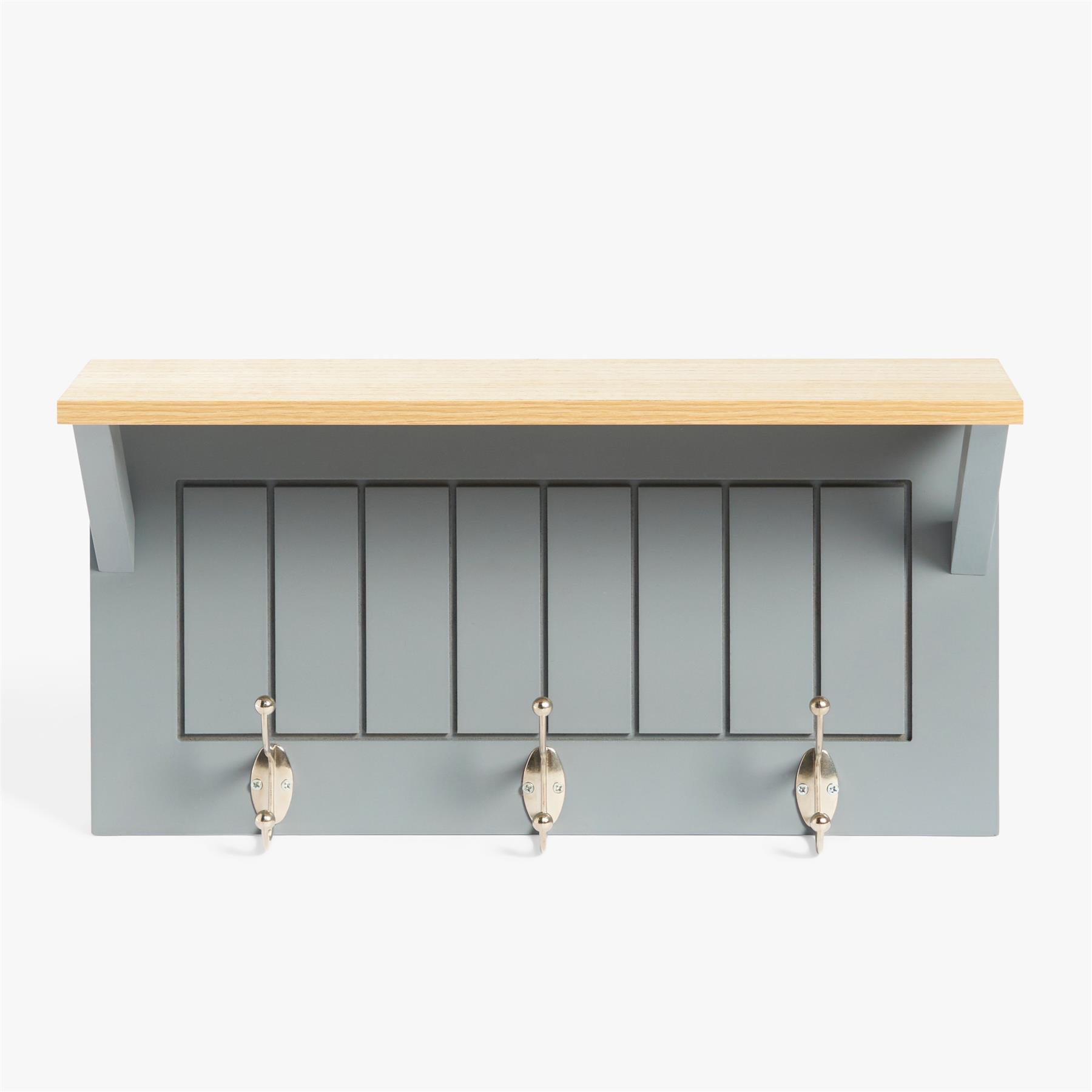 OHS Coat Rack Wall Mounted Shelf Engineered Wood Floating Display Unit