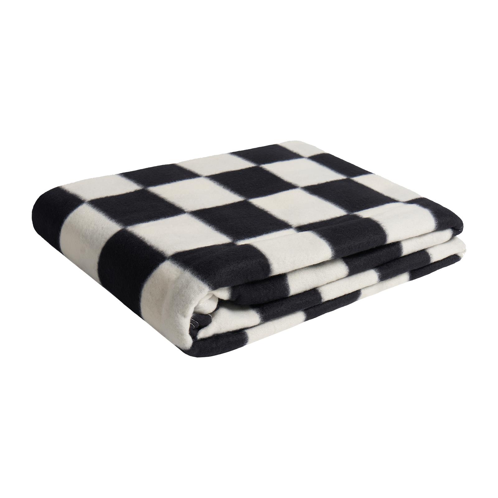 OHS Checkerboard Throw Soft Blanket Polar Fleece Lightweight Bedspread