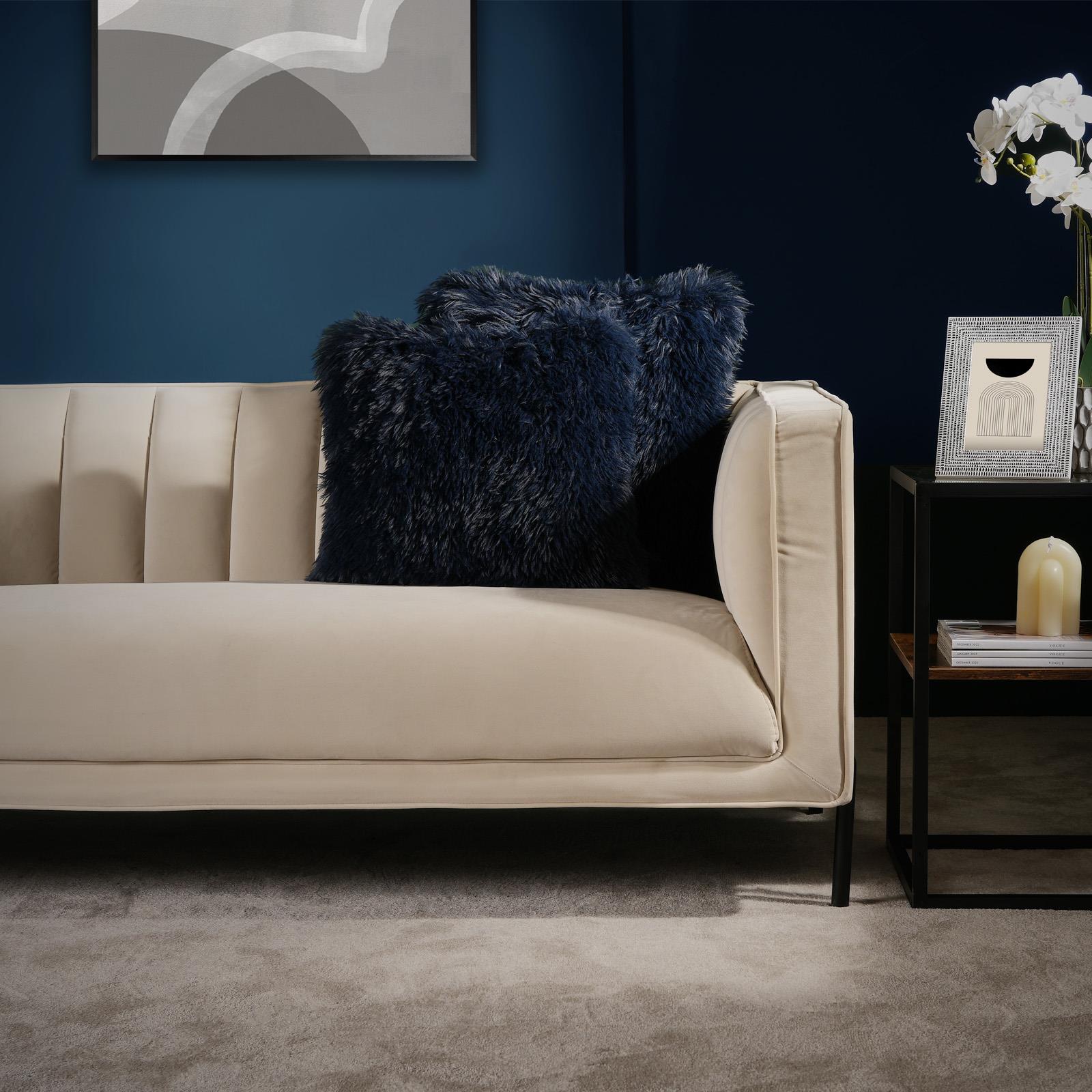 Sienna Faux Mongolian Fur Set of 4 x Cushion Covers Soft Fluffy Mohair 18" x 18 - Picture 15 of 26