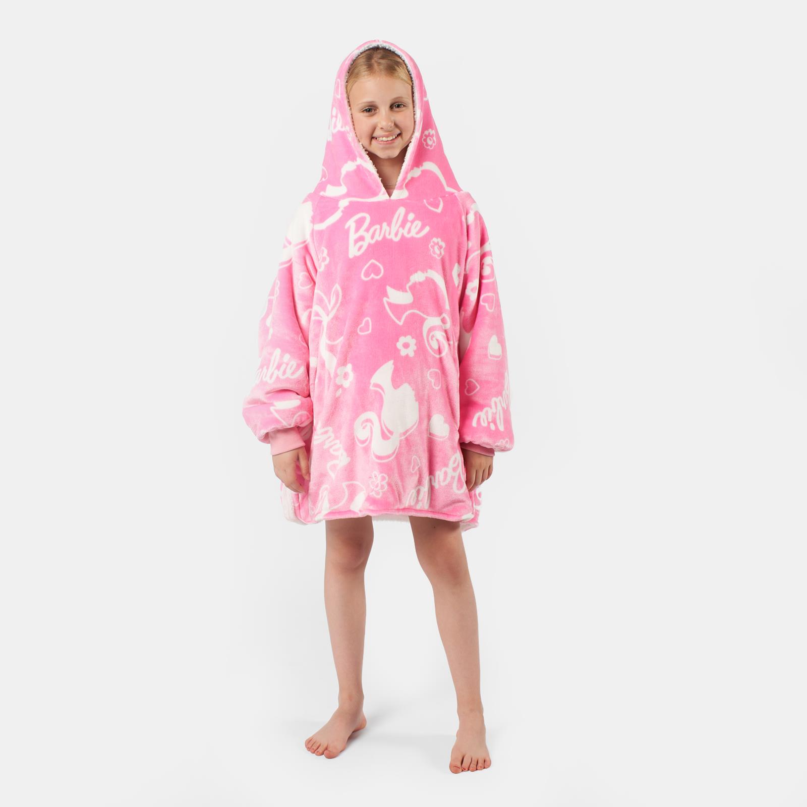 Barbie Hoodie Blanket Oversized Fleece Warm Wearable Throw Jumper Sweatshirt