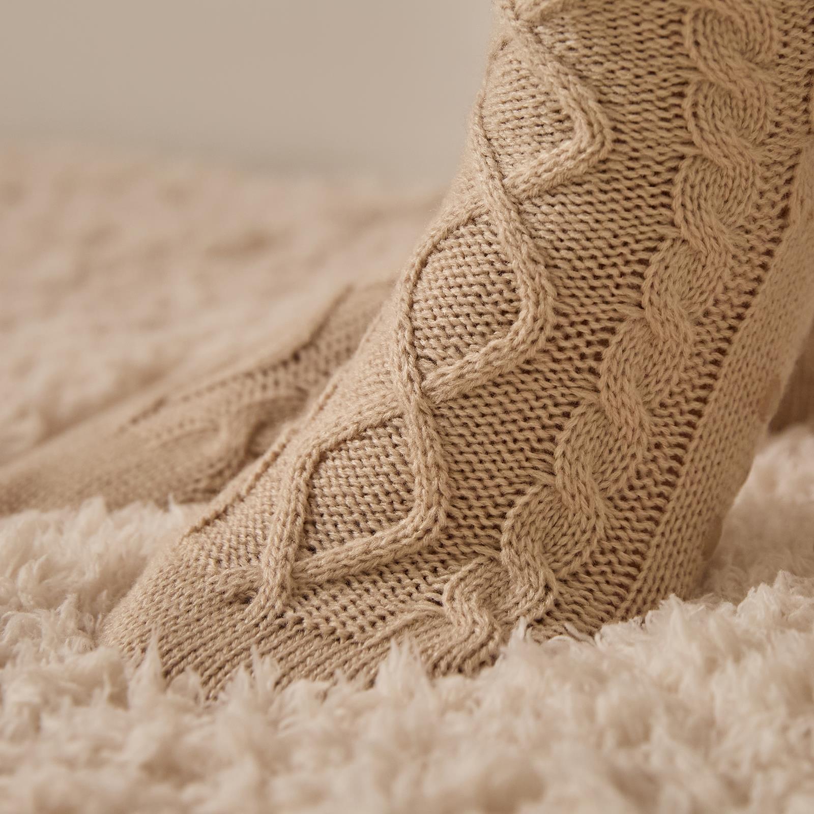 OHS Cable Knit Socks Womens Non Slip Warm Indoor Lounge Sock Slipper