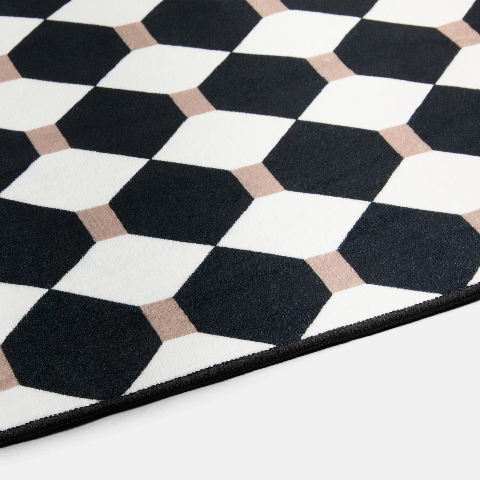 OHS Washable Rug Geometric Print Ultra Soft Living Room Area Mat Accent Rugs