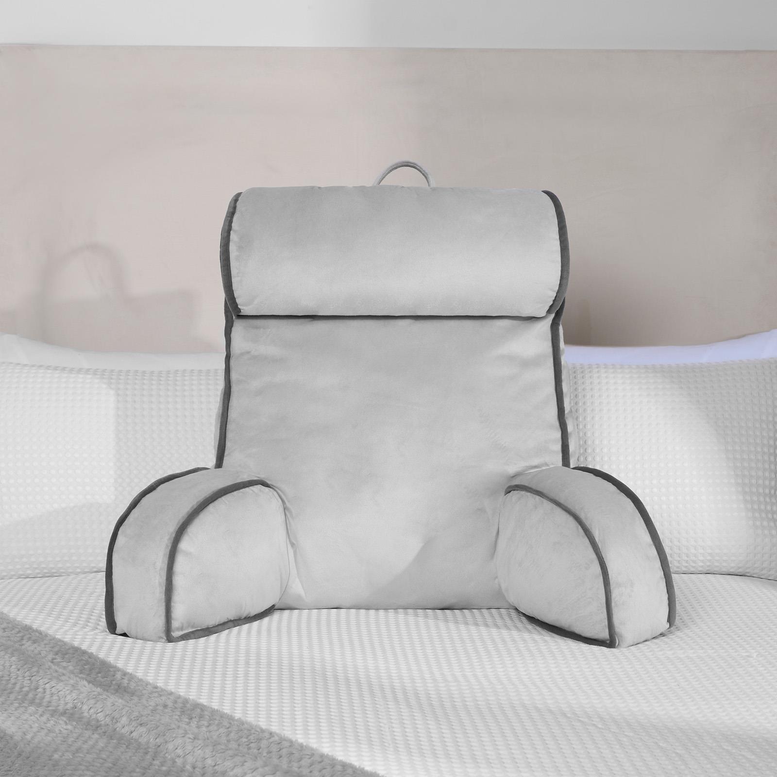 OHS Piped Edge Reading Pillow with Head Rest Super Soft Back Support Bed Sofa