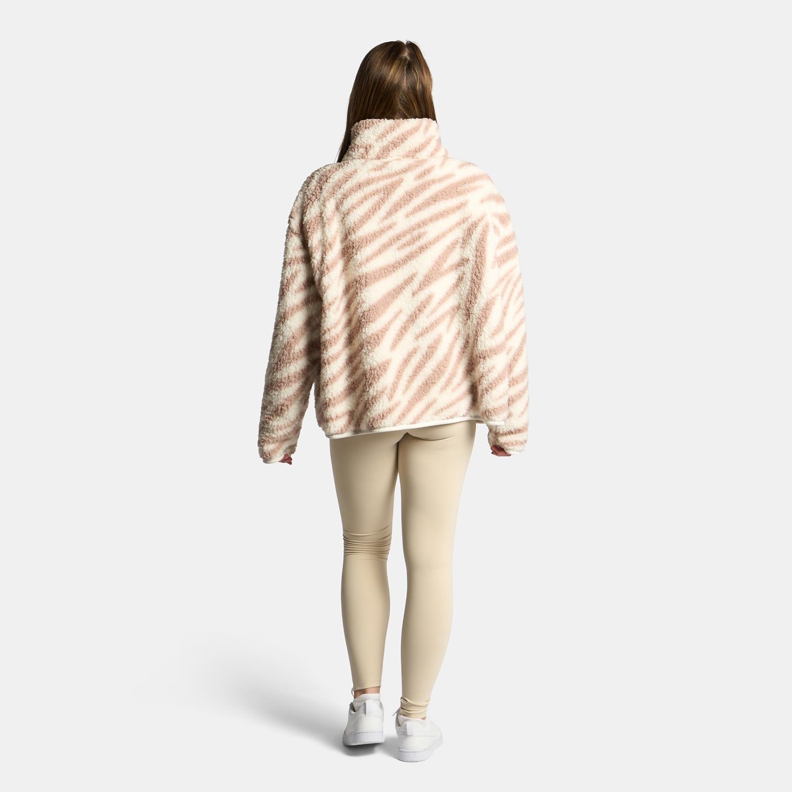 OHS Zebra Half Zip Hoodie Teddy Fleece Winter Thermal Jumper Pullover