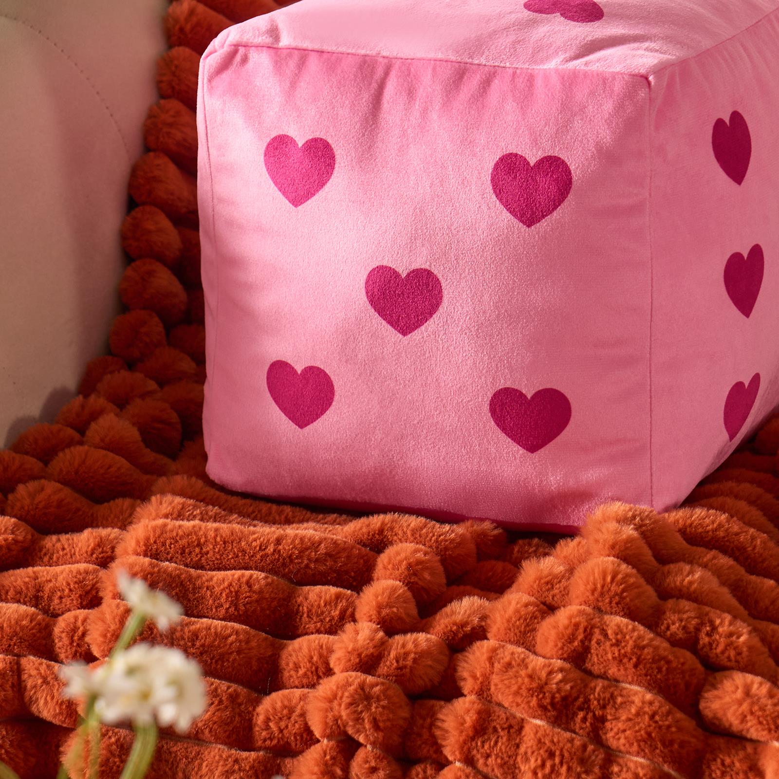 OHS Dice Cushion Hearts Decorative Filled Scatter Throw Pillow Home Decor