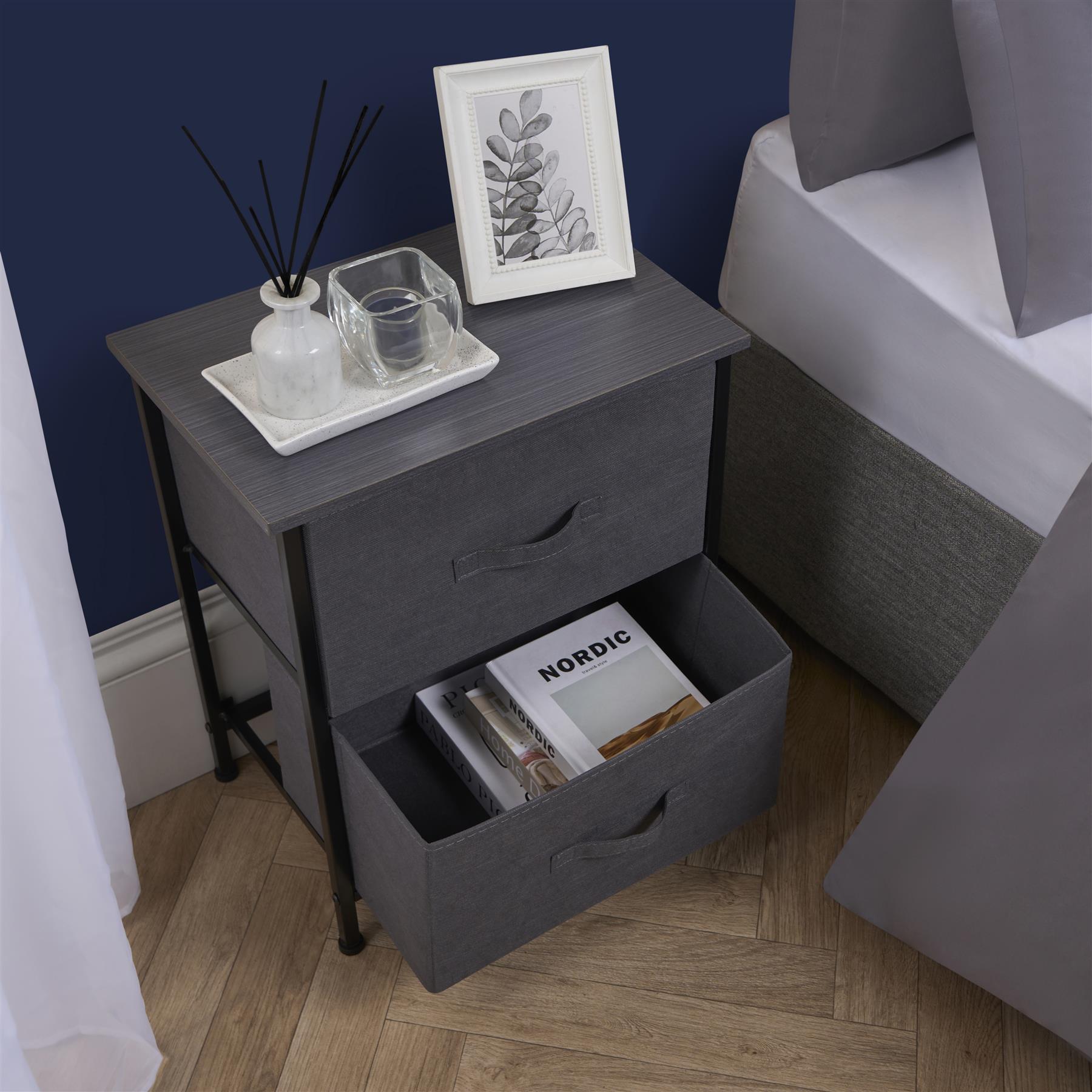 Fabric Cabinet Bedside 2/3/4 Drawers Storage Unit Clothes Shoes Home Organiser - Picture 26 of 94