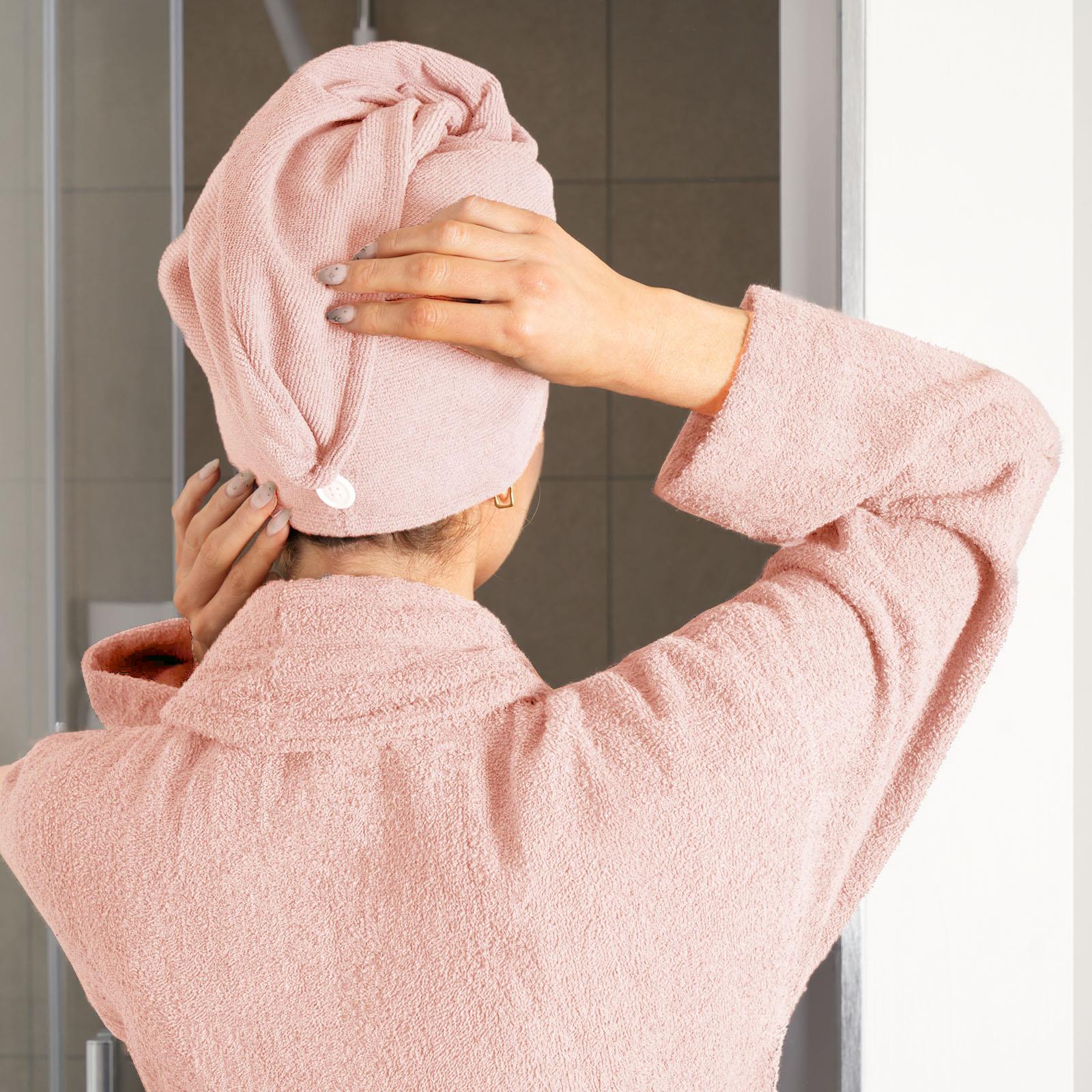 Hair Turban Towel Microfibre Head Wrap 3 x Quick Dry Womens Shower Towelling Cap - Picture 10 of 28