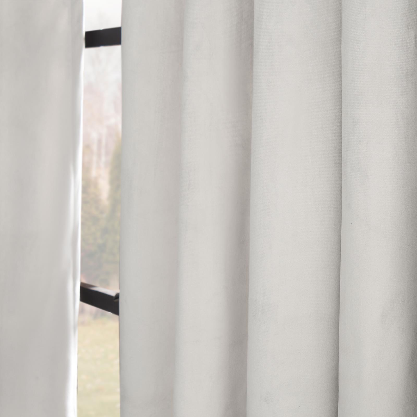 Thermal Matte Velvet Eyelet Curtains 2 Pair Of Ready Made Thick Fabric Ring Top