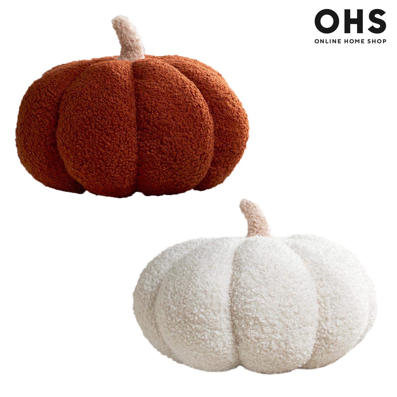 Pumpkin Sofa Cushion Soft Fleece Filled 1/2 Pack Autumn Plush Home Decor Plump