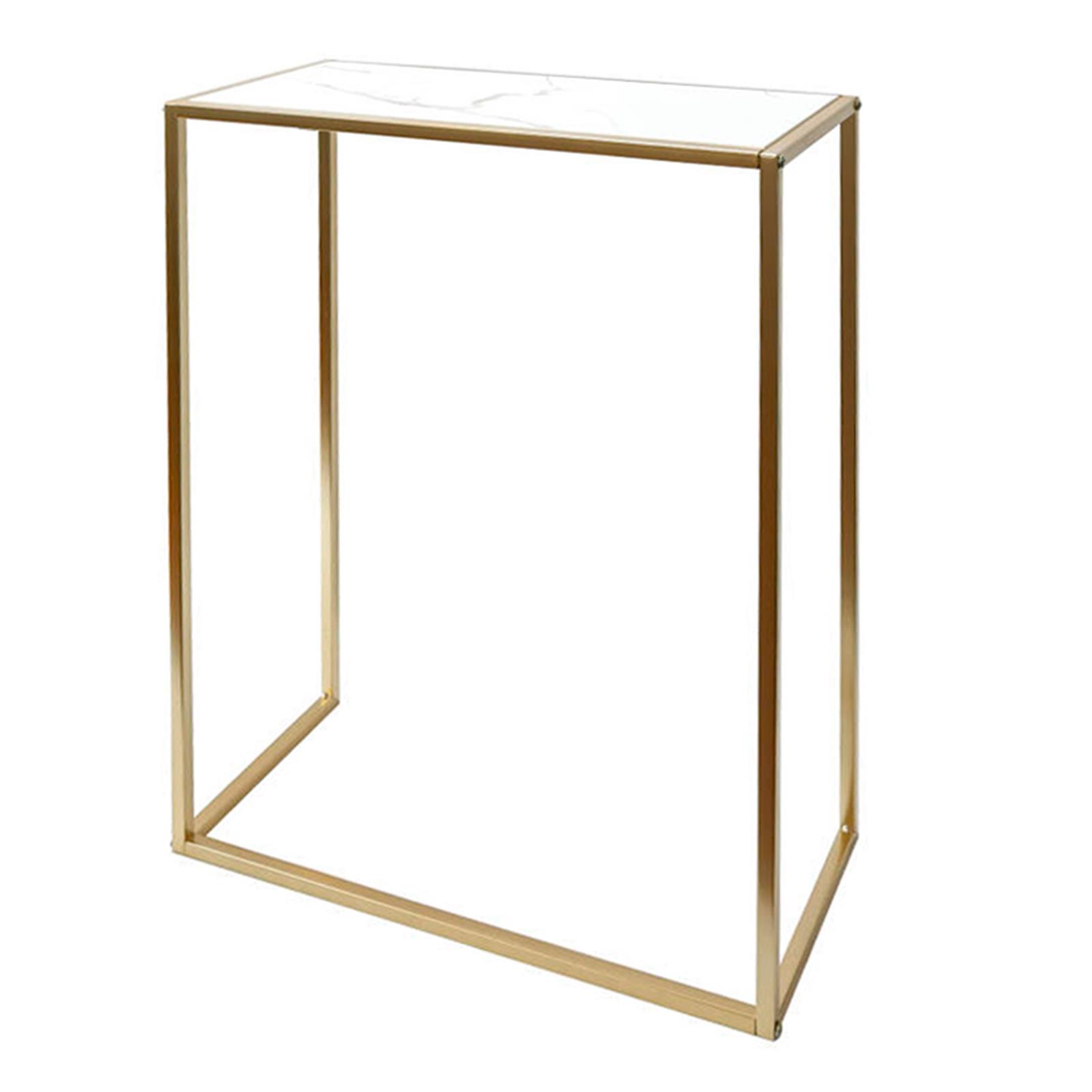 OHS Marble End Table Modern Console Bedroom Side Nightstand Metal Frame