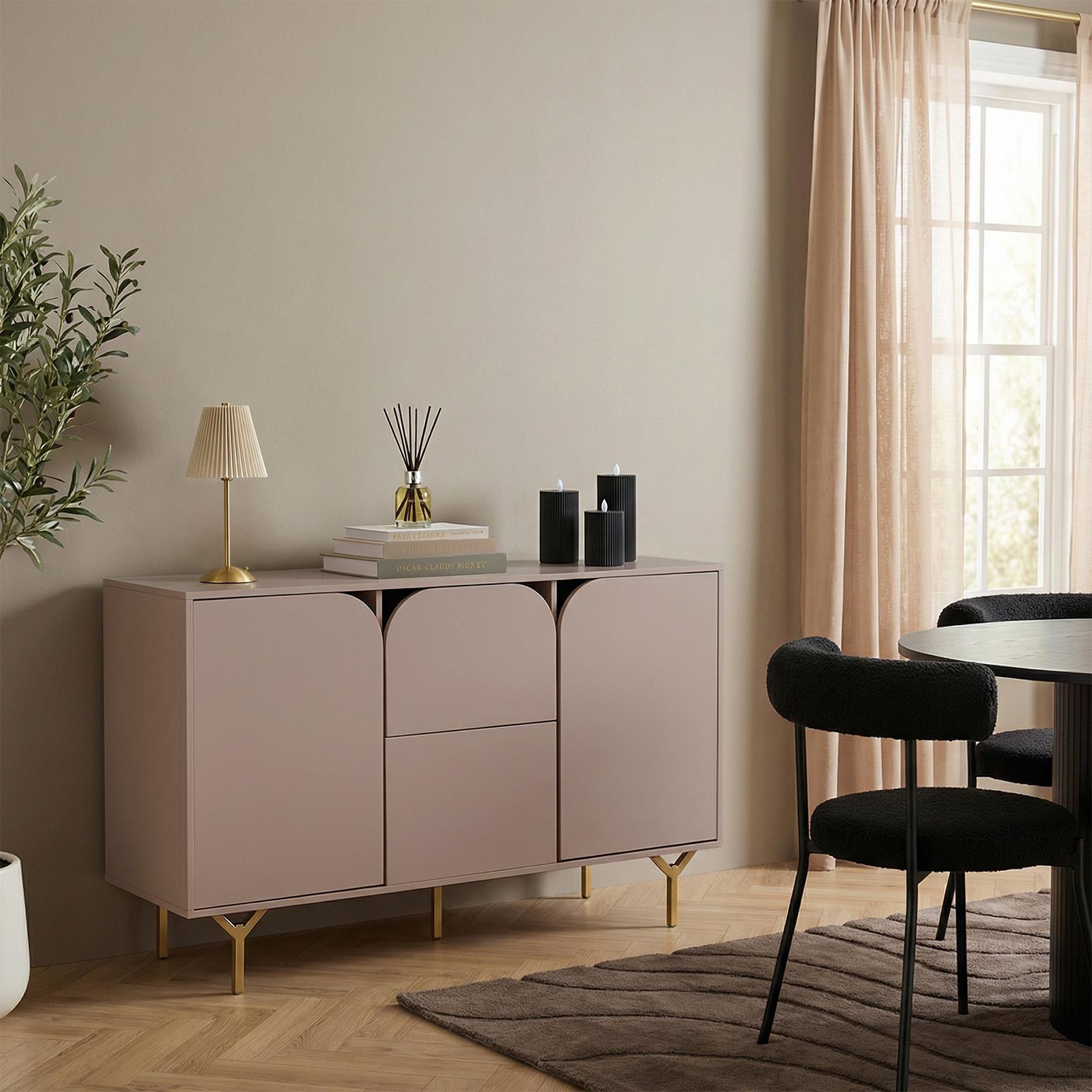 OHS Curved Look Sideboard Display Unit Buffet Cabinet Sideboard Cupboard Storage