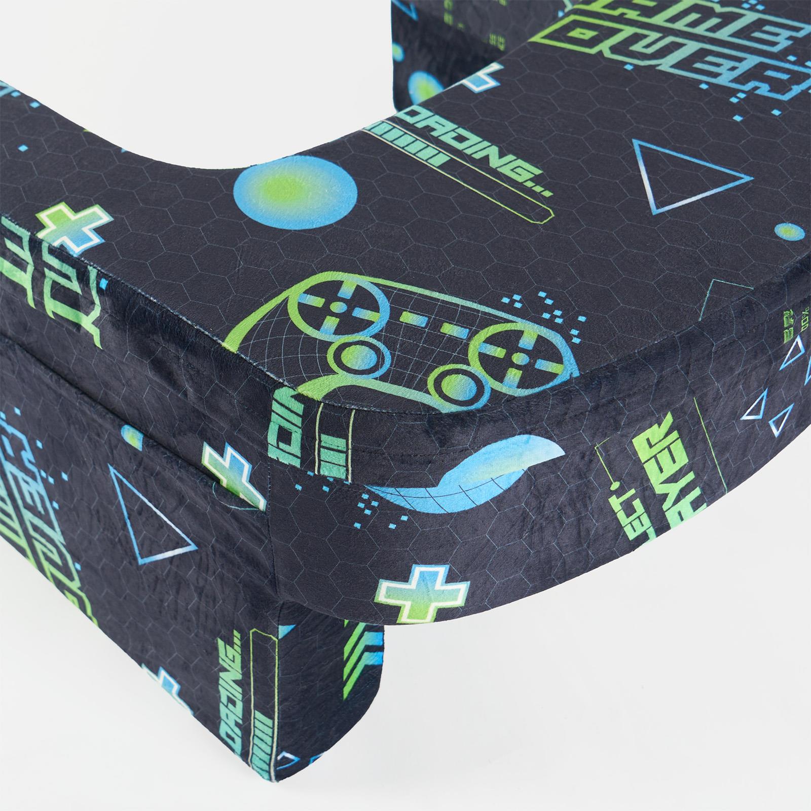 OHS Gaming Lap Pillow Cushion Matte Velvet Filled Laptop Table Tray with Pockets