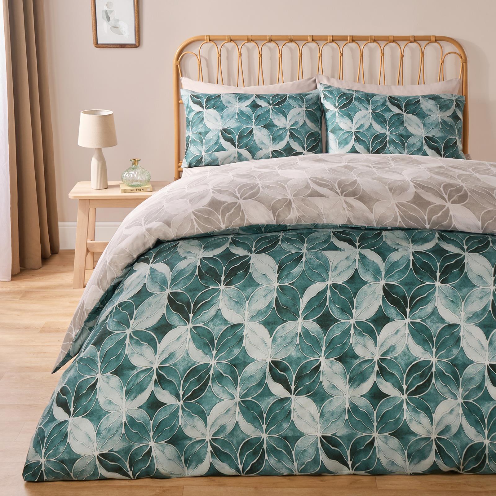 Geo Duvet Cover Set Quilt Pillowcase Watercolour Soft Bedding Double King Size