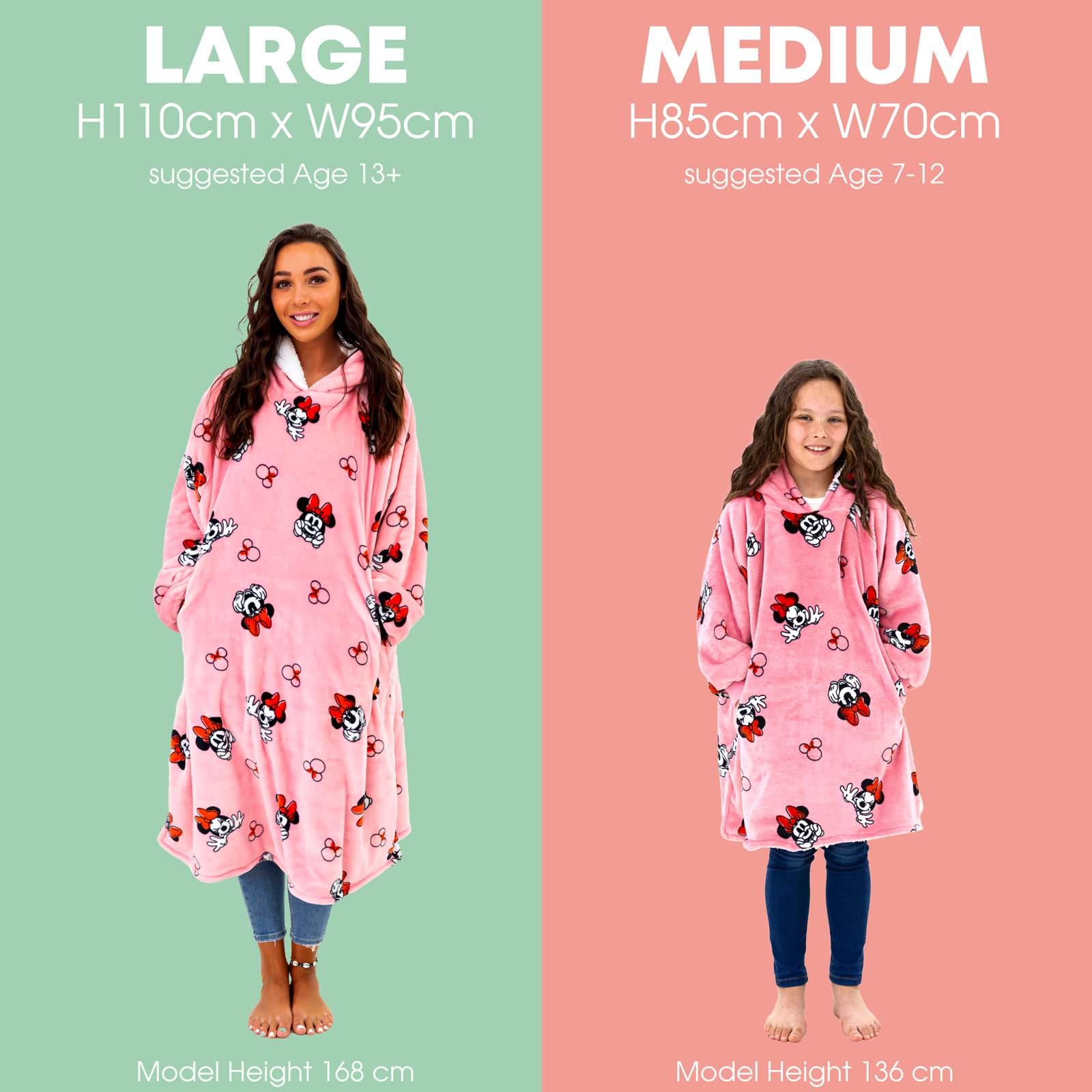 Minnie Mouse Hoodie Blanket Oversized Wearable Soft Sherpa Fleece Throw, Pink