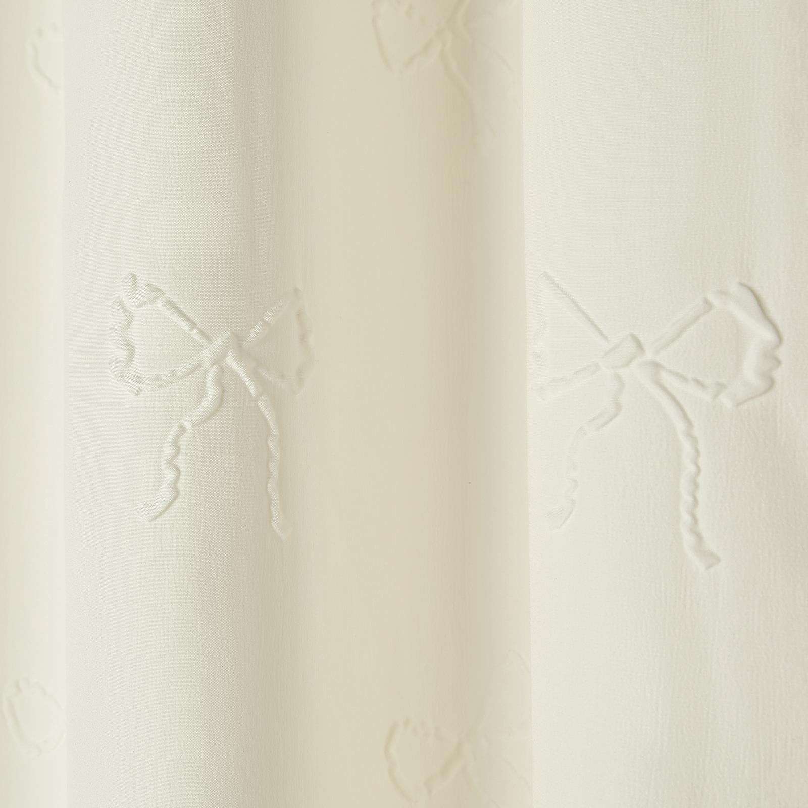 OHS Eyelet Curtains Embossed Bows 2 Pair of Ready Made Ring Top Home Decor