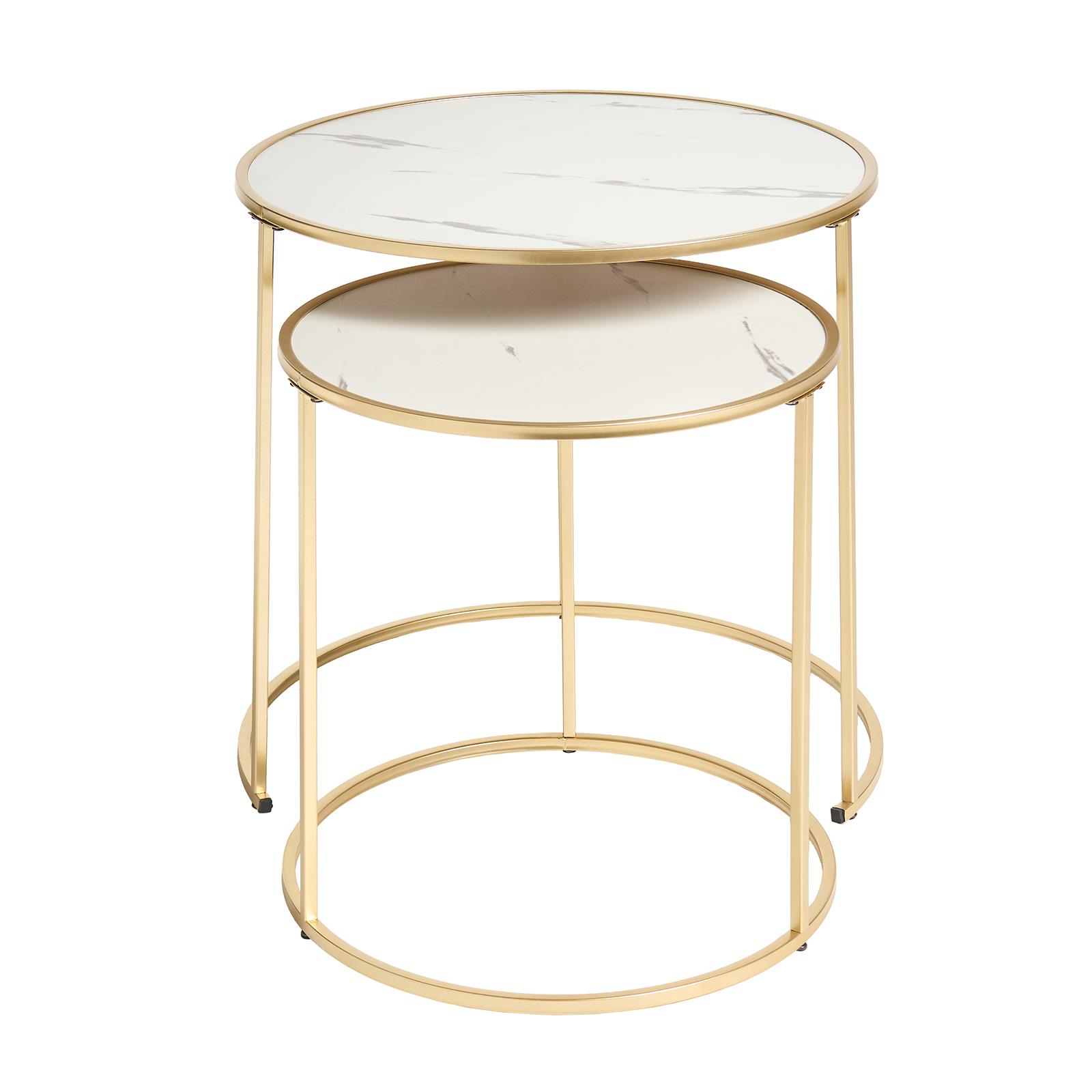 OHS Manhattan Nesting Table Stacking Coffee Side Wooden Effect Tables Set of 2/3