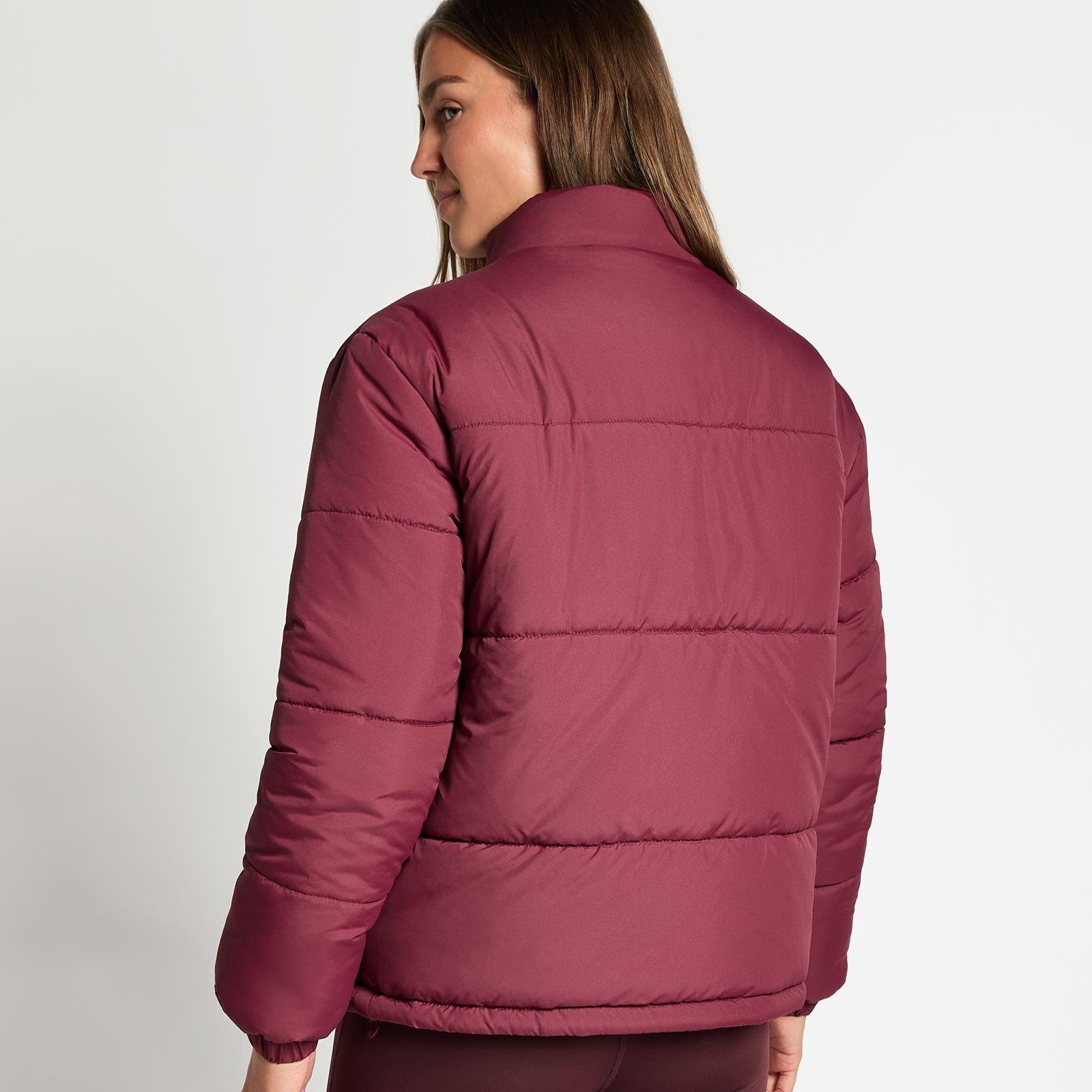 OHS Puffer Jacket Windproof Padded Winter Outerwear Cropped Zip Coat Hiking