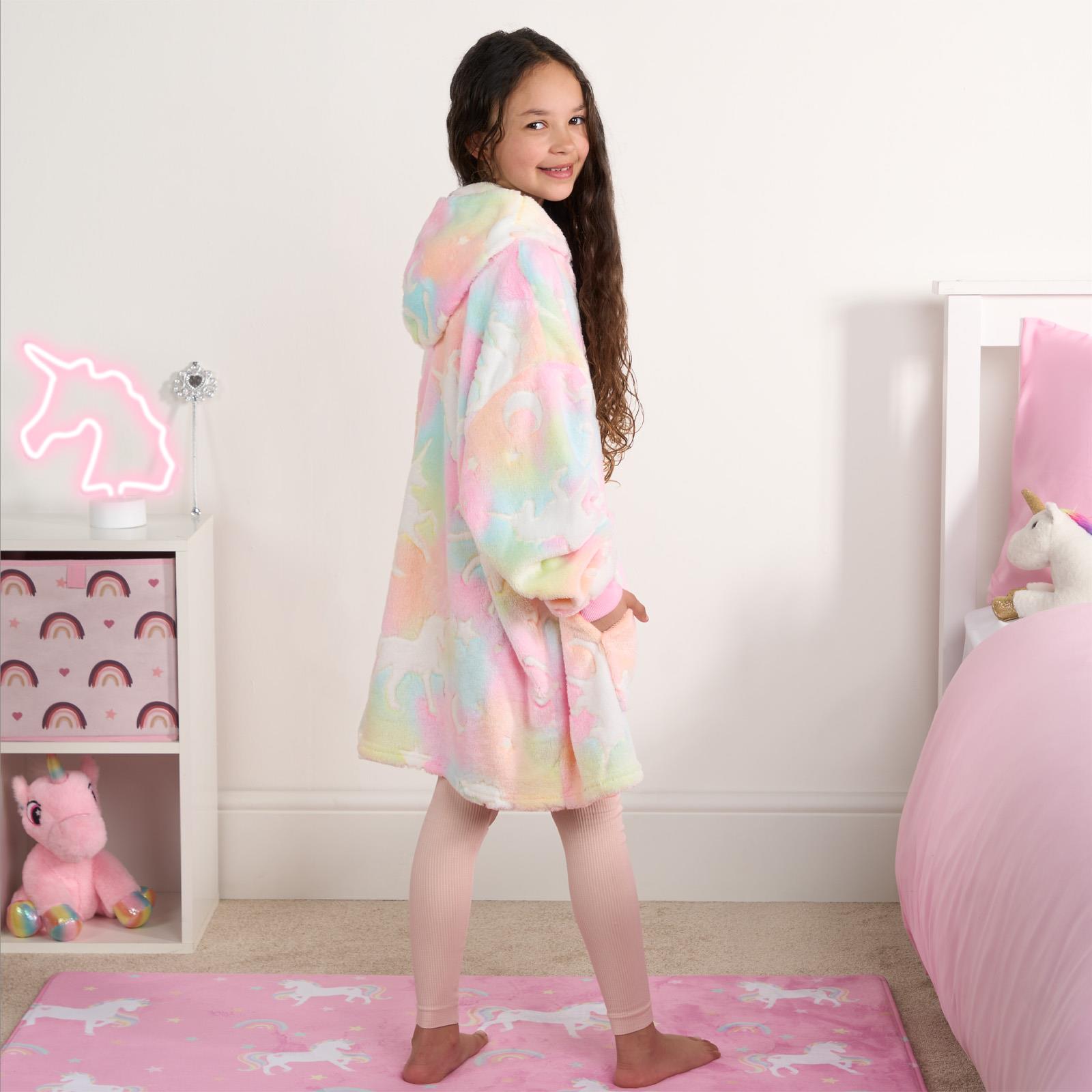 Kids Hoodie Blanket Oversized Sherpa Fleece Jumper Sweatshirt Soft Warm Throw - Picture 158 of 169