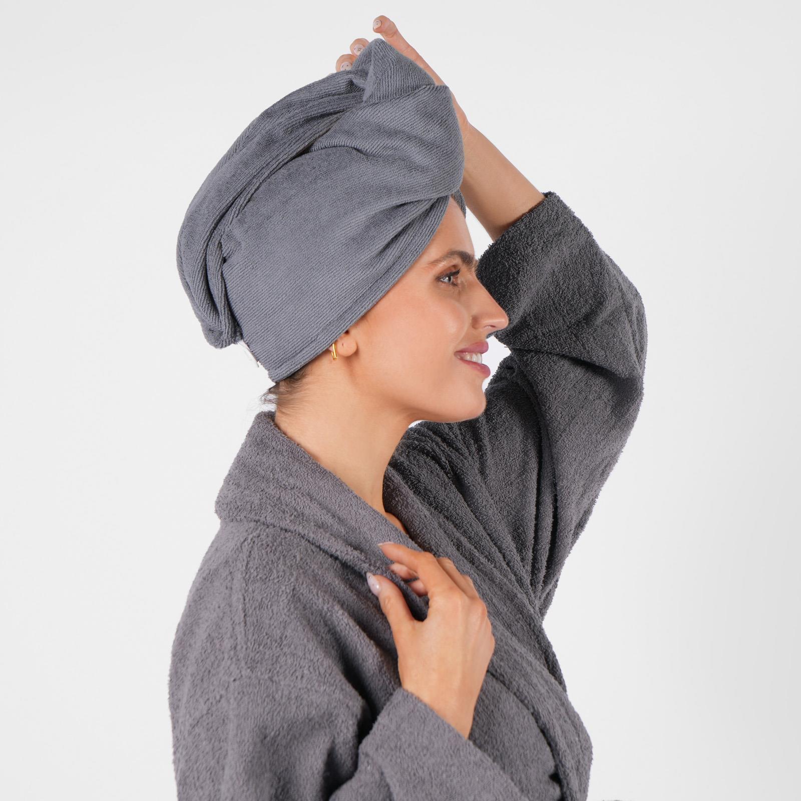 Hair Turban Towel Microfibre Head Wrap 3 x Quick Dry Womens Shower Towelling Cap - Picture 19 of 28