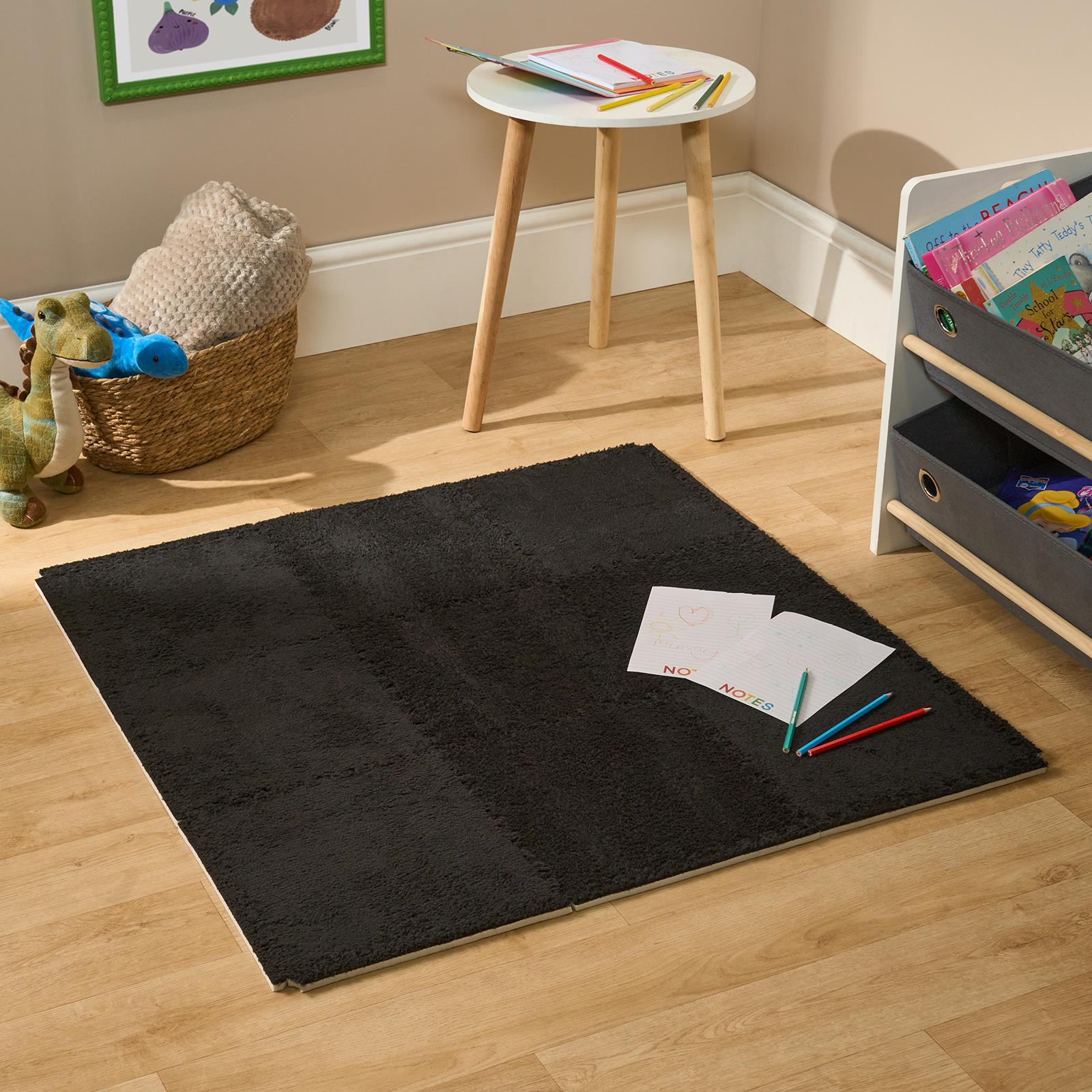 OHS Interlocking Foam Floor Tiles Teddy Fleece Soft Kids Play Mat Carpet Yoga
