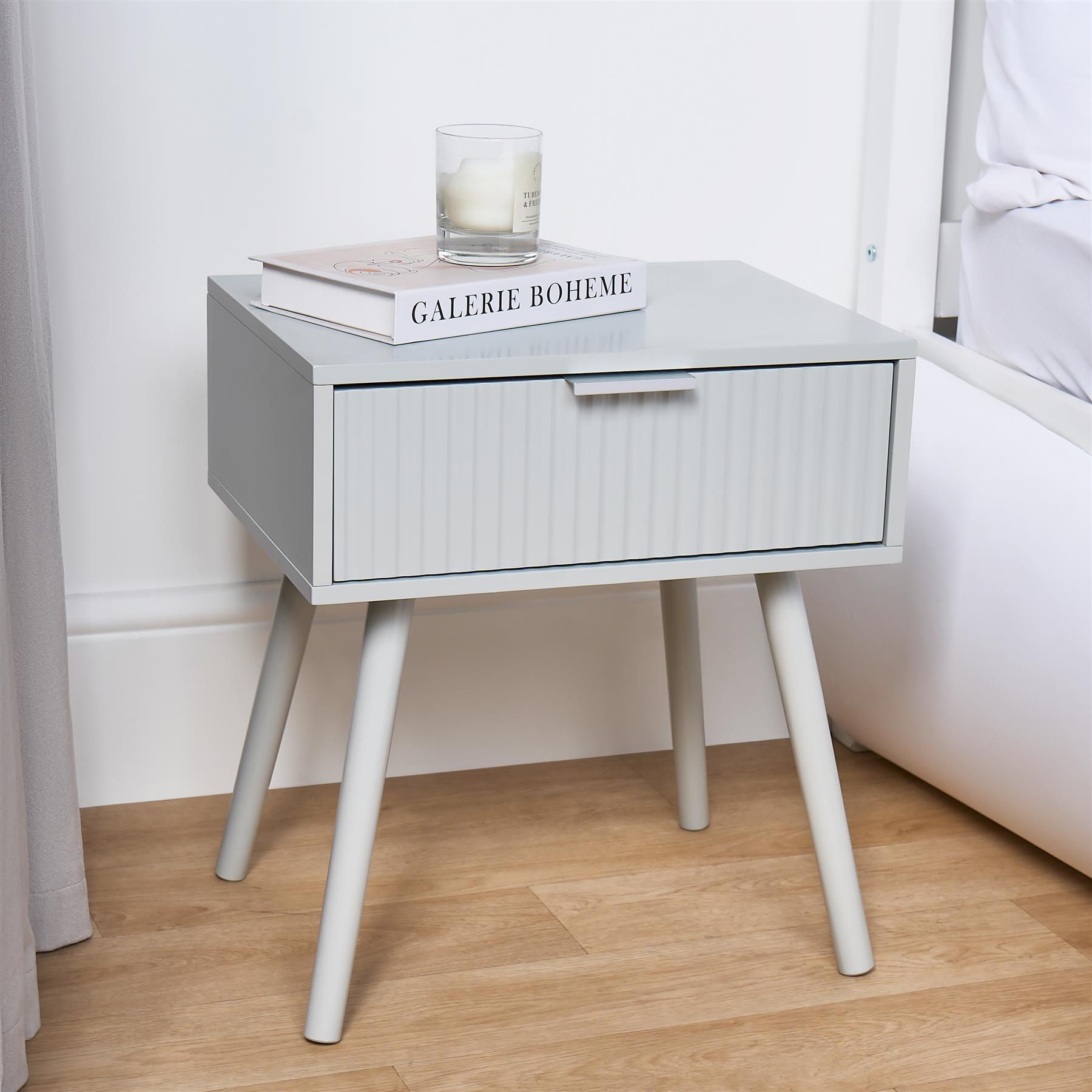 OHS Venice Nightstand Bedside Table 1 Drawer End Side Storage Cabinet