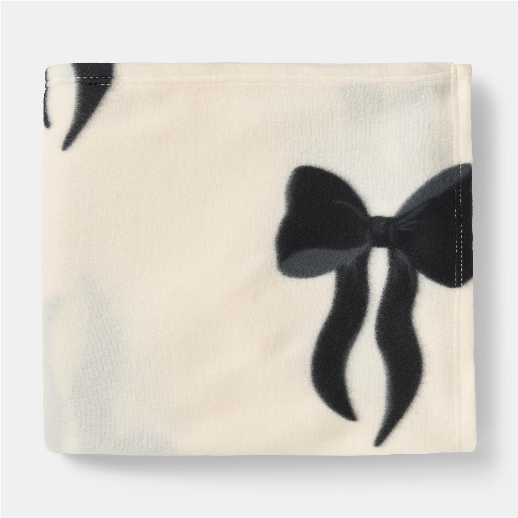 OHS Bows Throw Blanket Soft Polar Fleece Winter Thermal Bedspread Home Decor