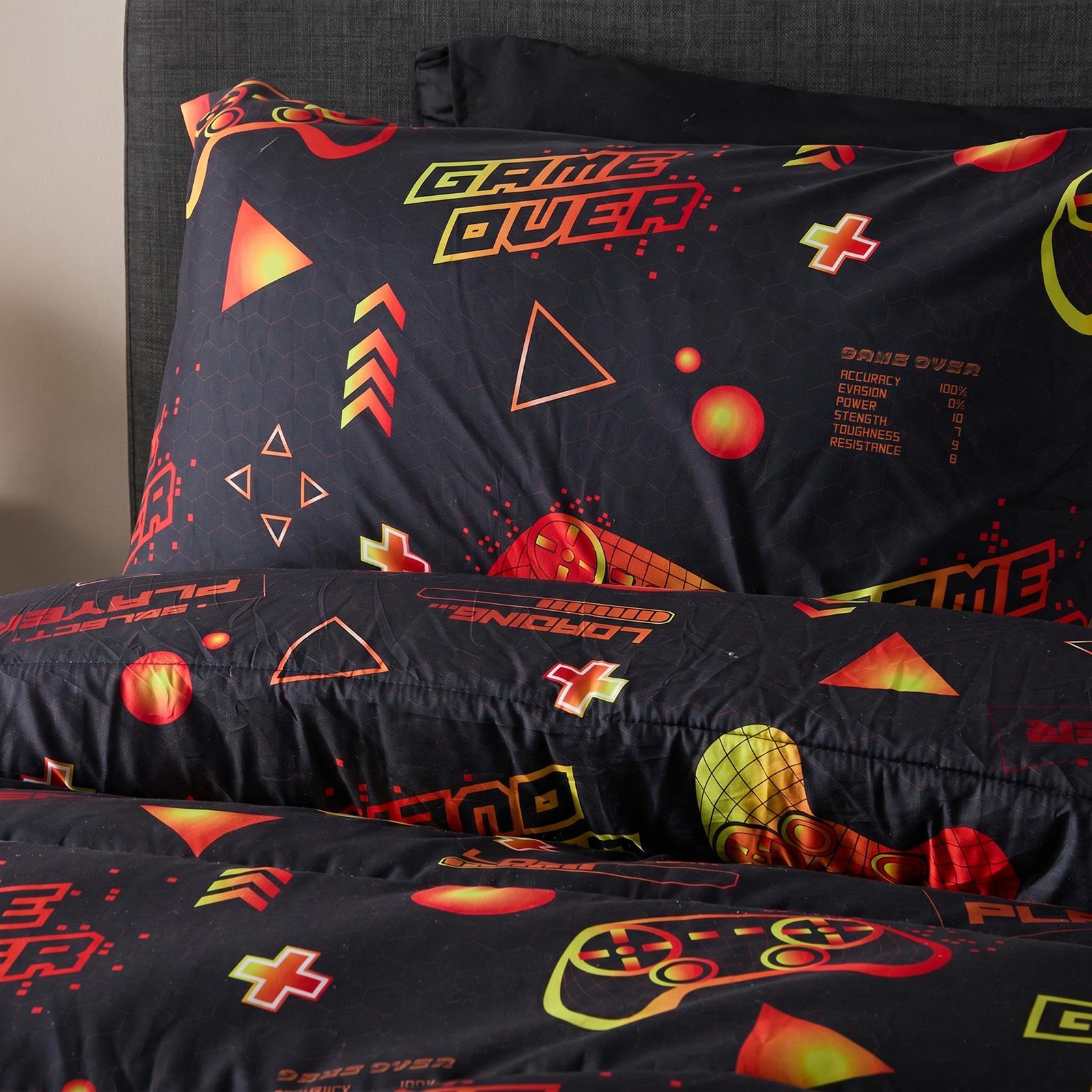 OHS Coverless 10.5 Tog Kids Gaming Duvet Pillowcase Quilt Bedding Set