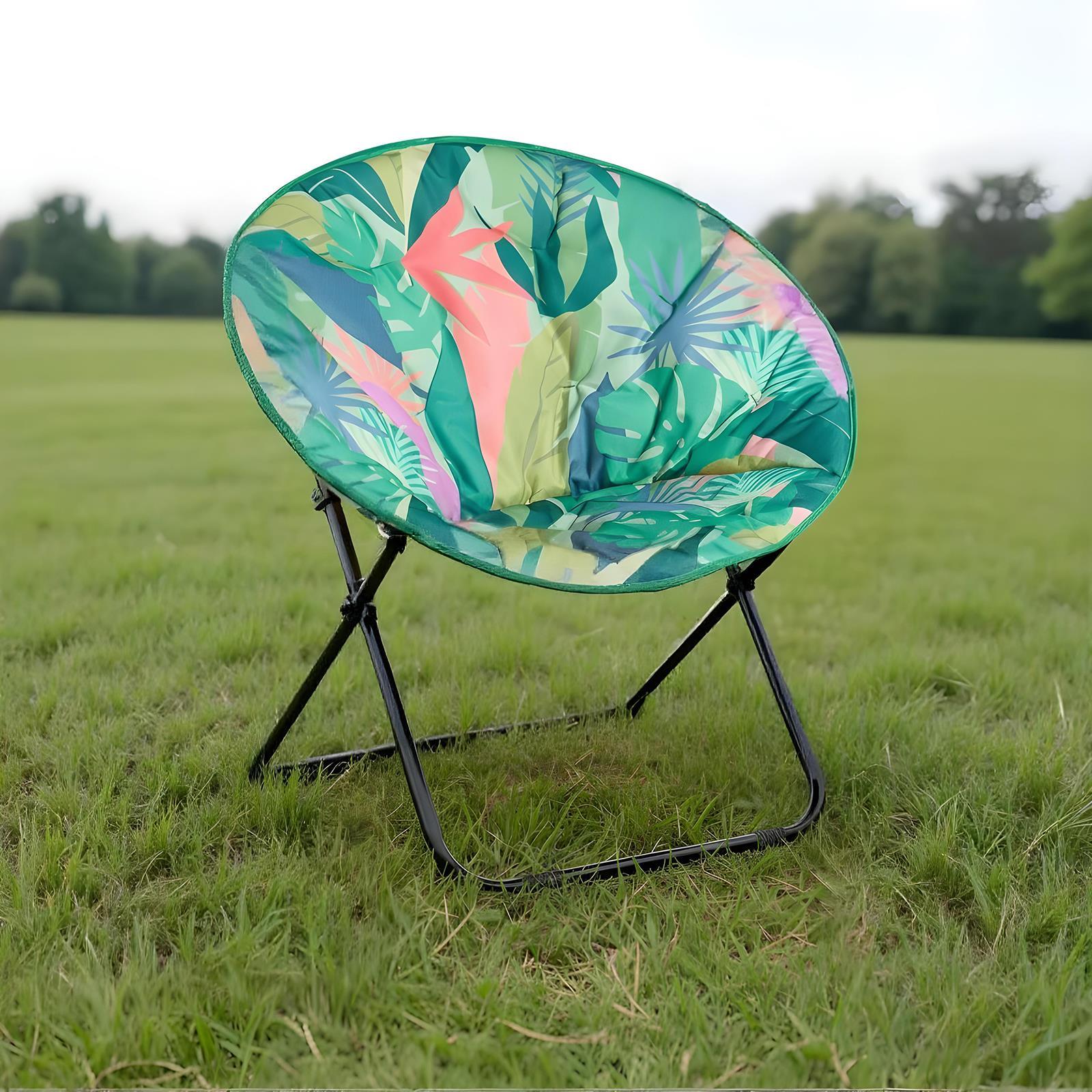 OHS Moon Camping Chair Round Folding Outdoor Garden Portable Seat