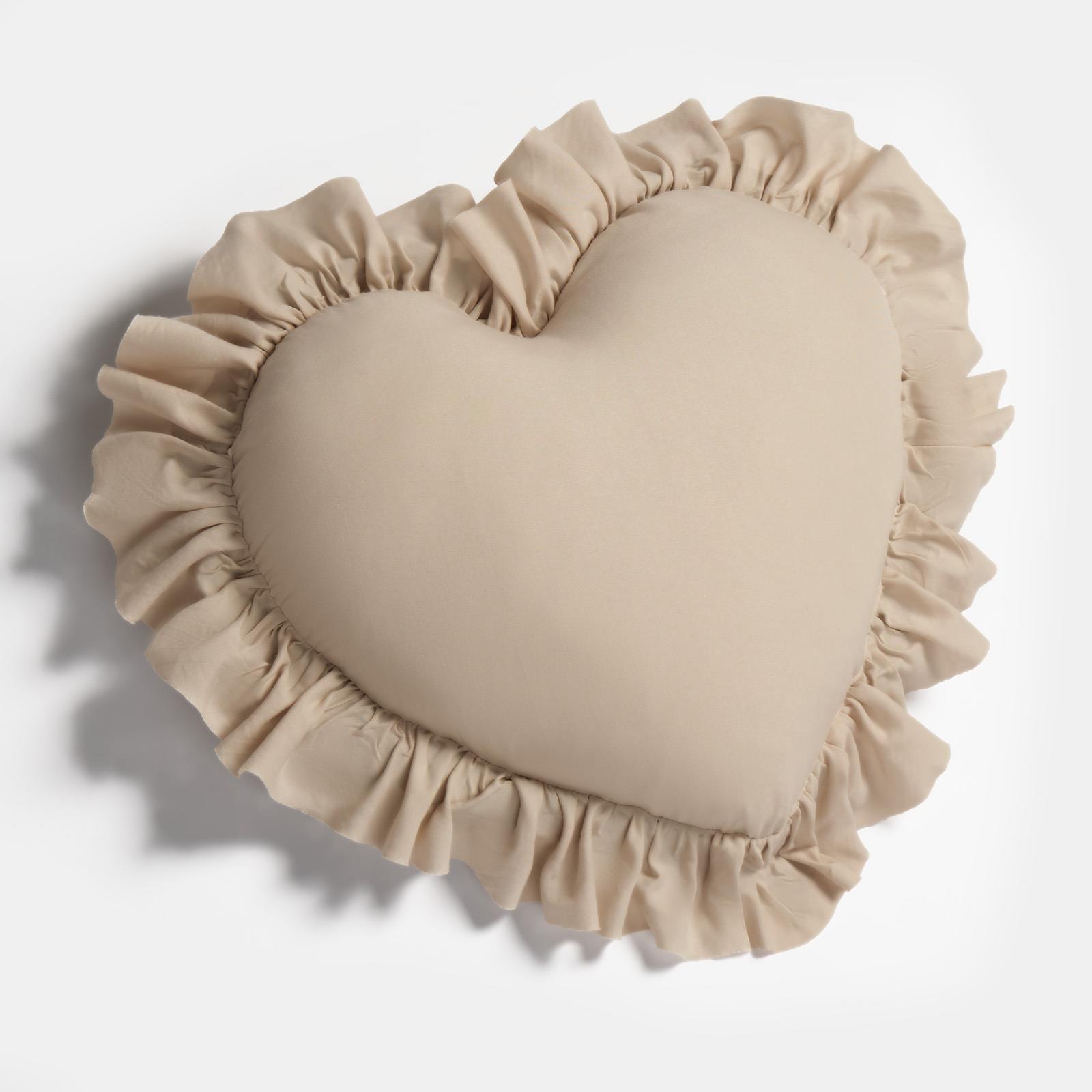 Heart Filled Cushion Plump Bedroom Scatter Pillow Valentines Frill Chair Sofa