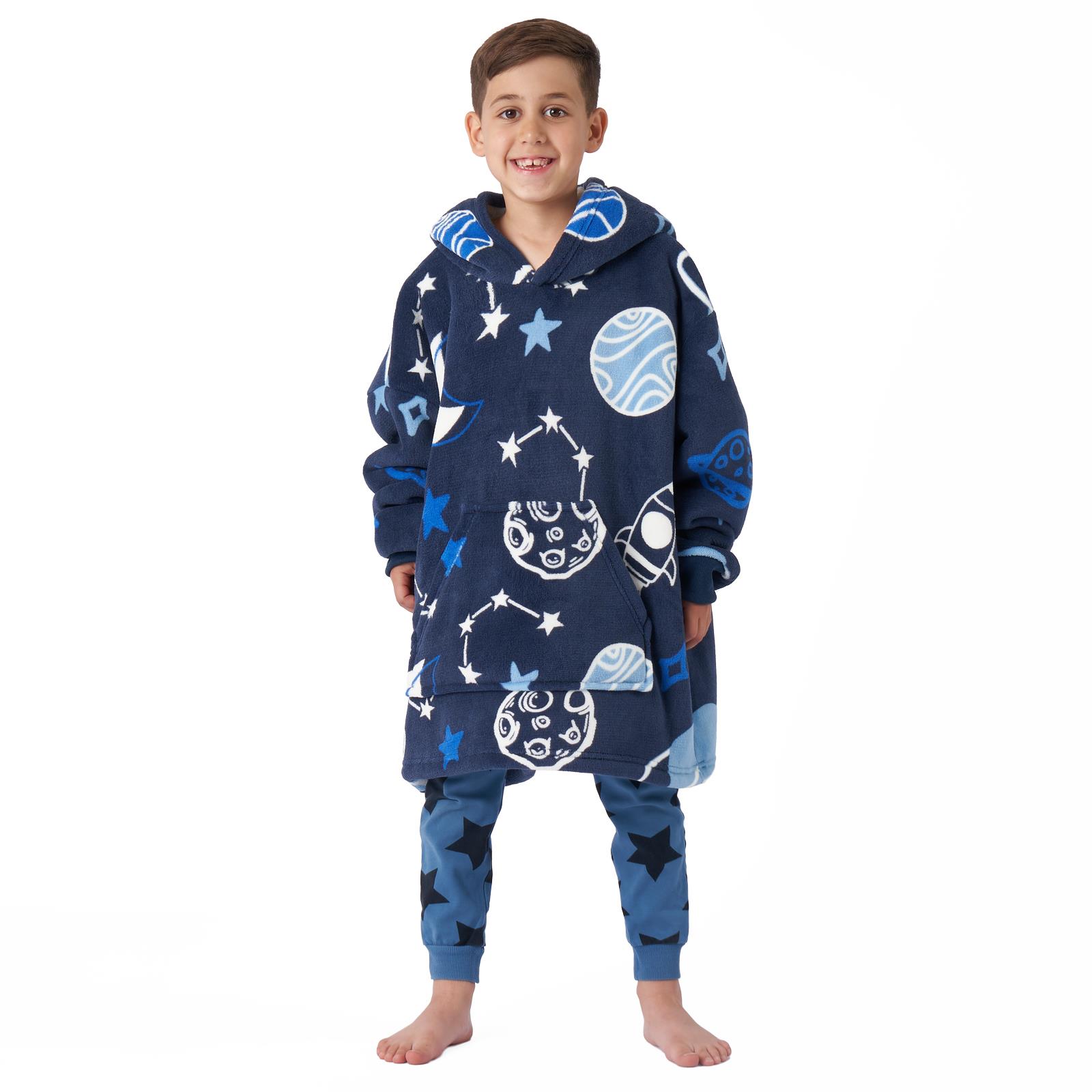 Kids Hoodie Blanket Oversized Sherpa Fleece Jumper Sweatshirt Soft Warm Throw - Picture 97 of 169