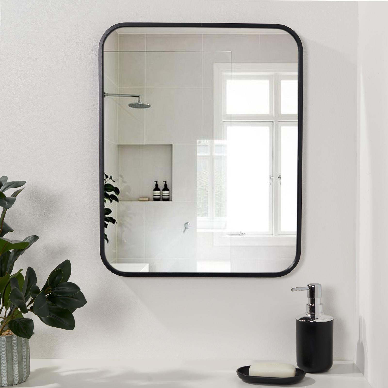 OHS Bathroom Mirror Metal Framed Vanity Wall Mounted Shower Home Decor