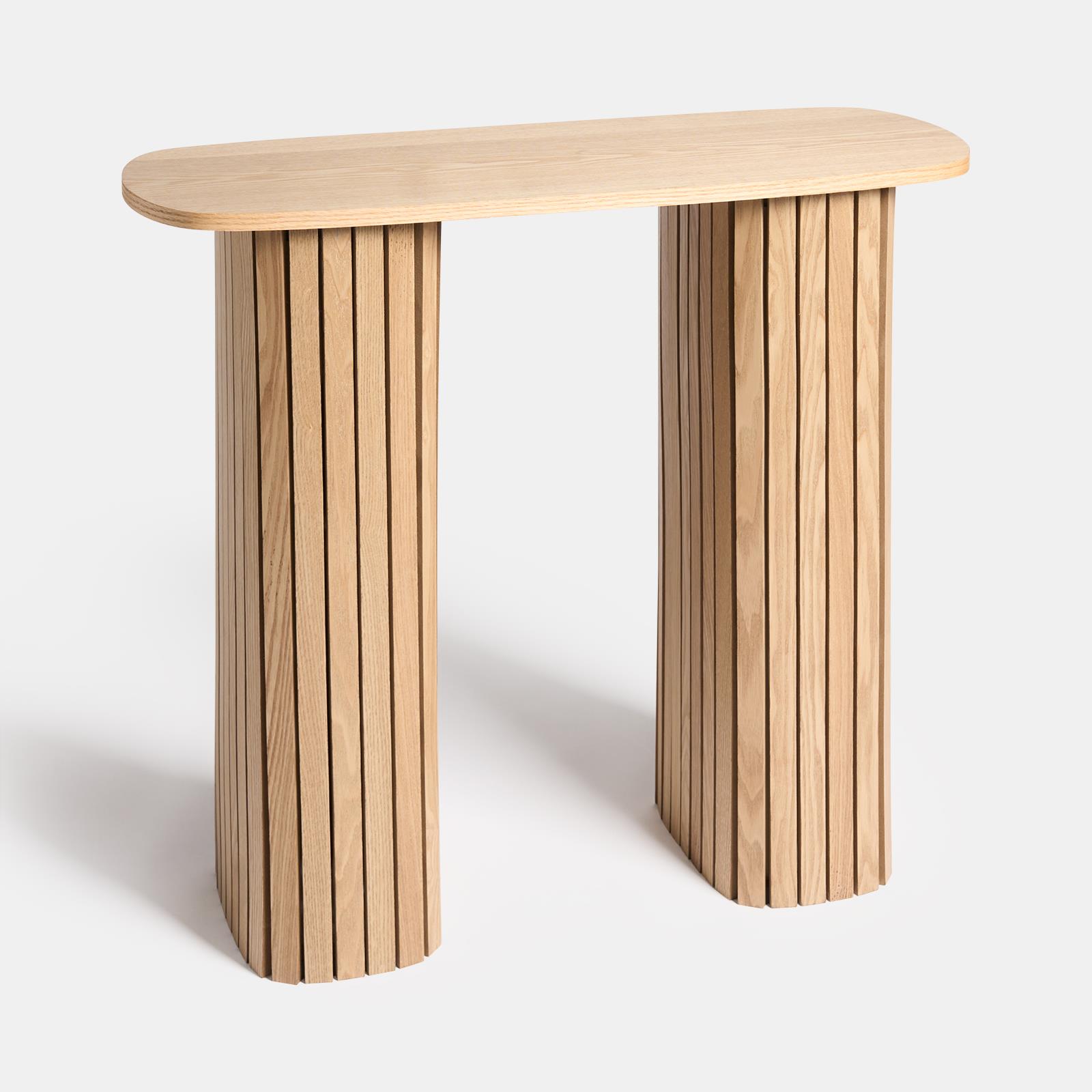 OHS Madison Console Table Ribbed Engineered Wood Entryway Display Unit Decor