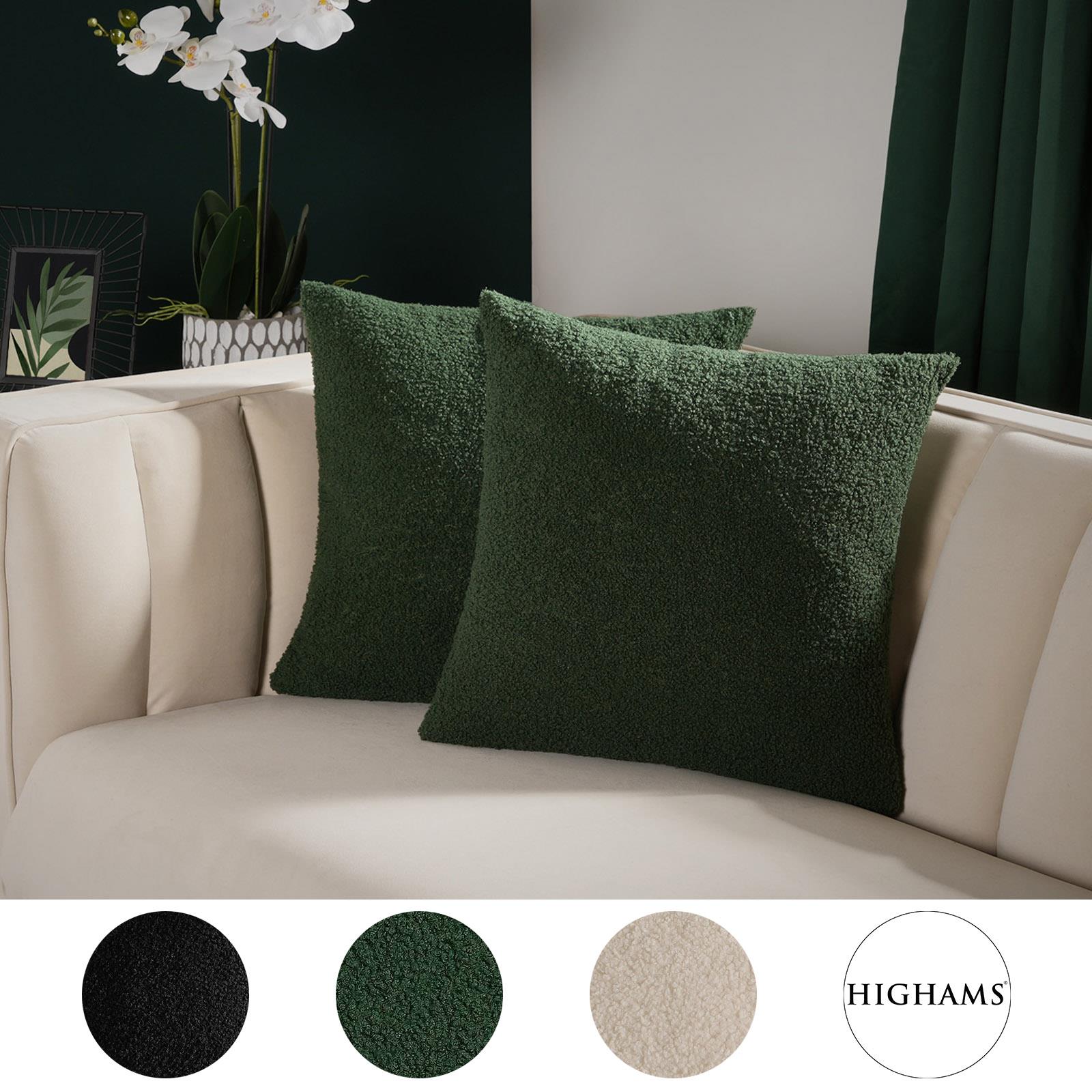 OHS Boucle Cushion Covers  2 Pack Teddy Fleece Square Pillowcases Home Decor