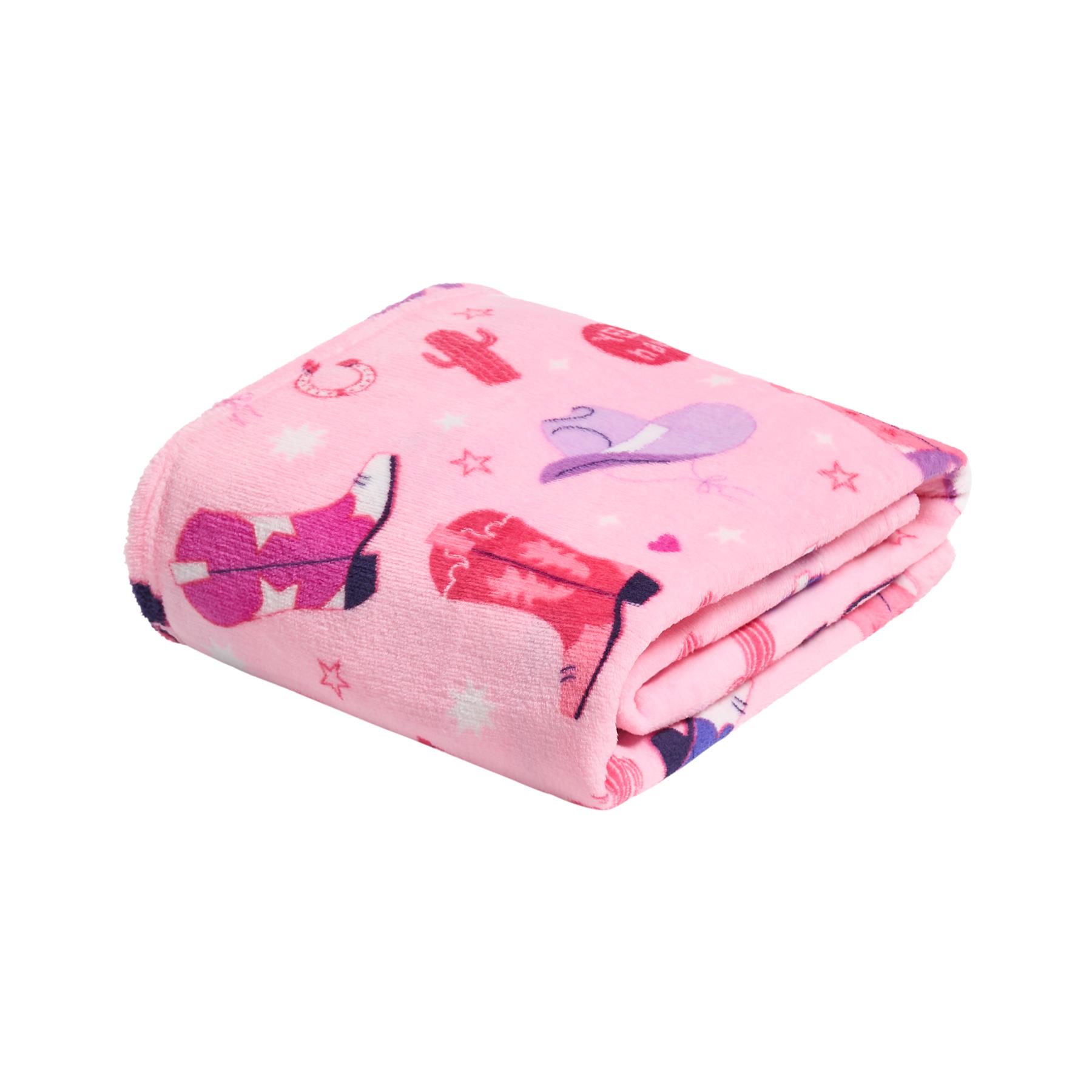 OHS Cowboy Print Throw Ultra Soft Blanket Flannel Fleece Lightweight Bedspread