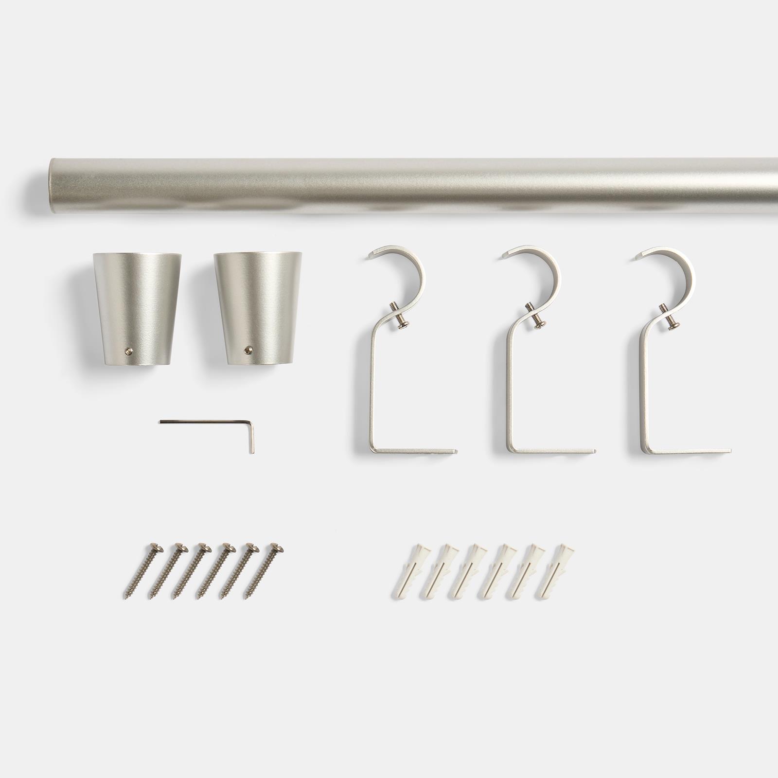 OHS 70-120cm Curtain Pole Extendable Metal 16mm Ball Trumpet Twist Finnials