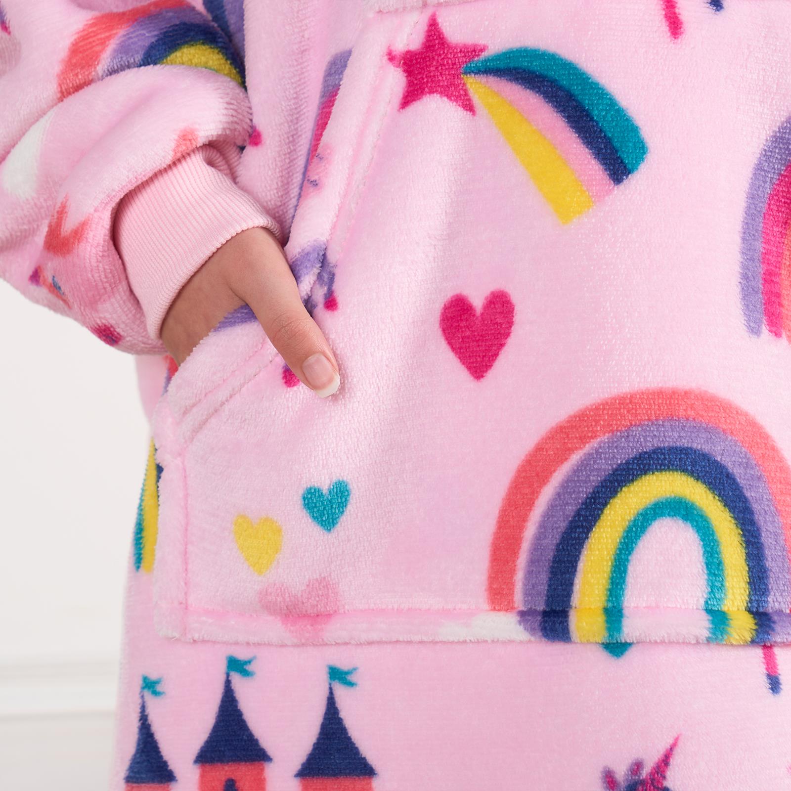 Kids Hoodie Blanket Oversized Sherpa Fleece Jumper Sweatshirt Soft Warm Throw - Picture 111 of 169