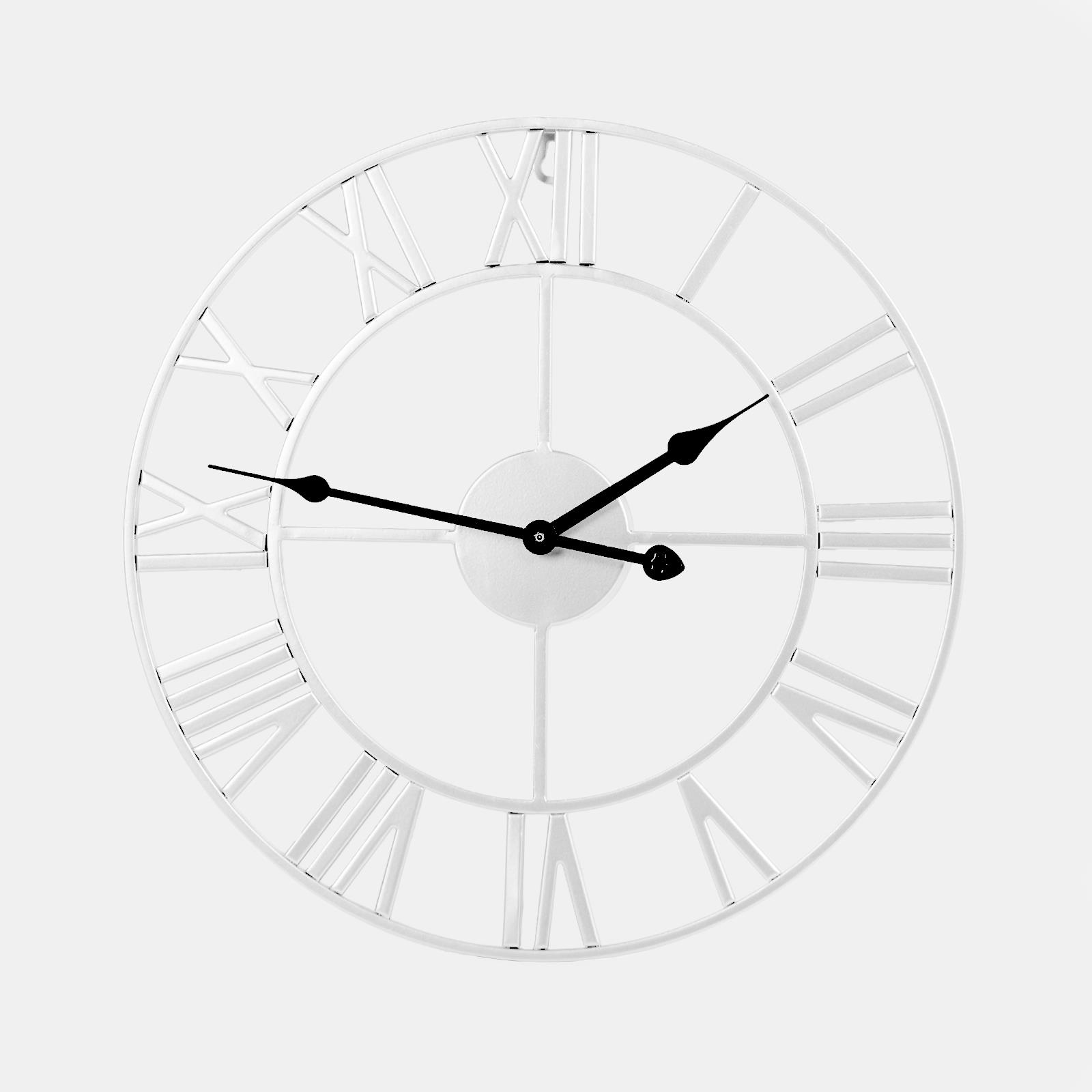 Large Wall Clock Roman Numerals Skeleton Big Open Round Face Living Room Kitchen - Picture 17 of 23