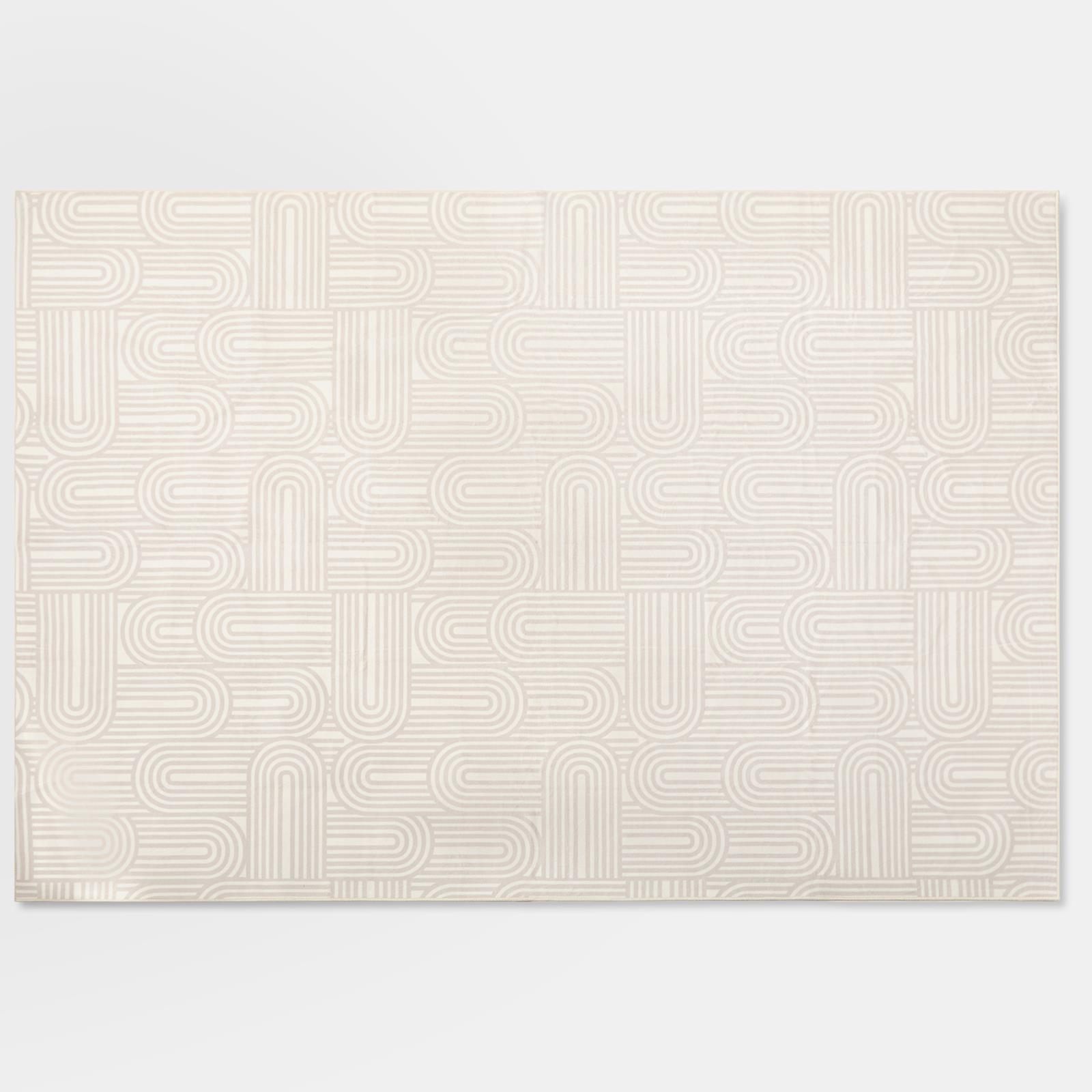 OHS Washable Rug Geometric Print Ultra Soft Living Room Area Mat Accent Rugs