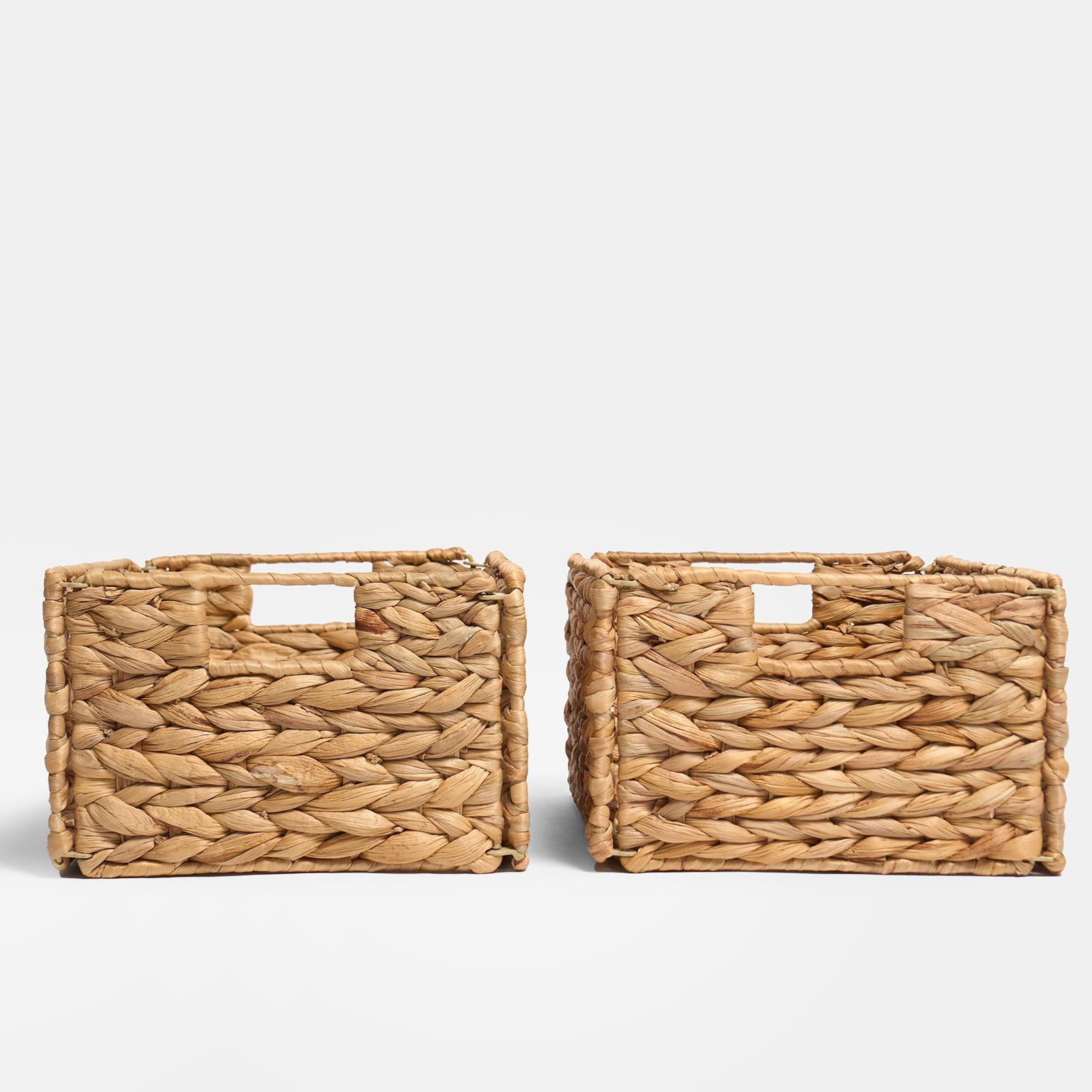 Natural Storage Cube Folding Rope Organiser Woven Wicker Hamper Strong Eco Box - Picture 7 of 20