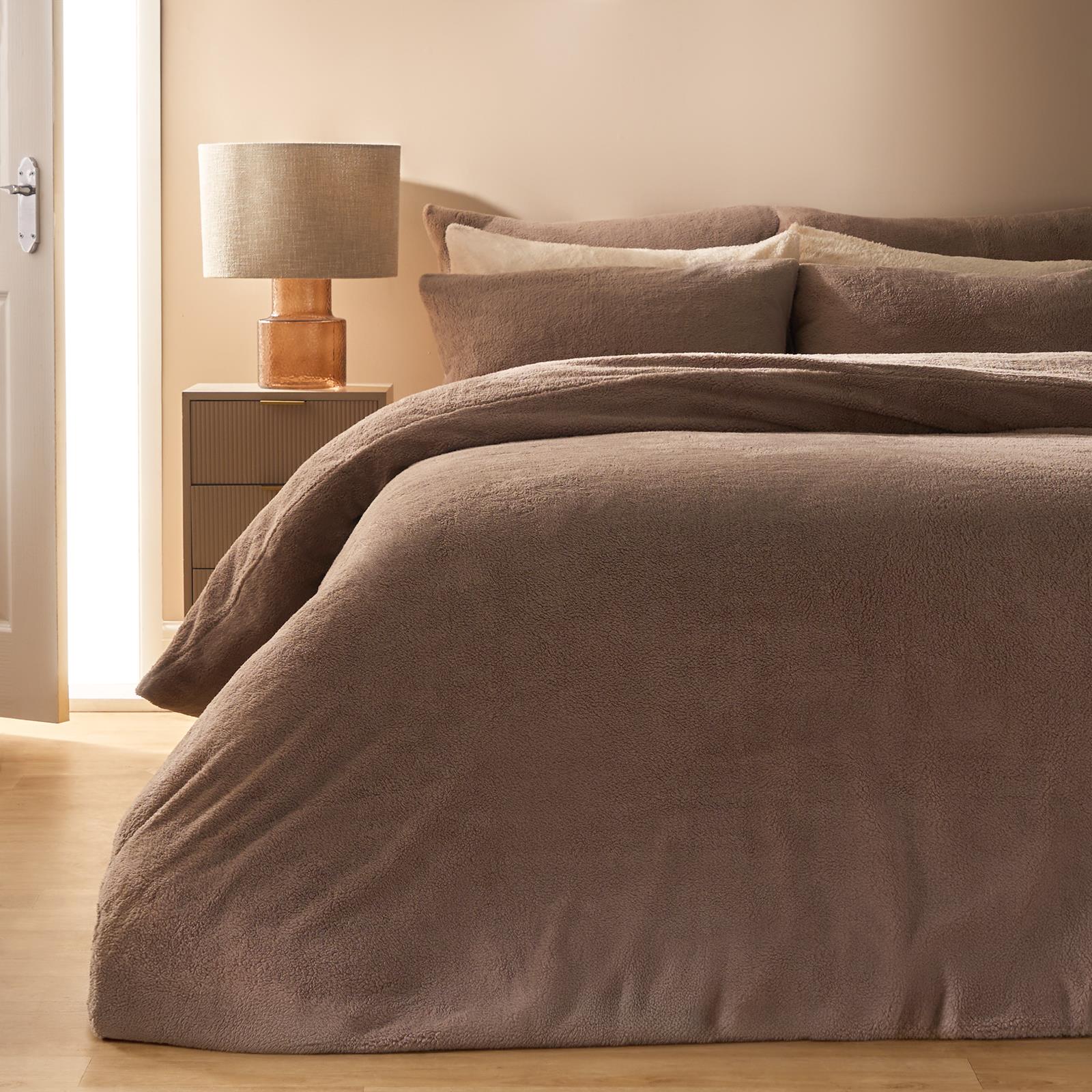 OHS Teddy Fleece Duvet Cover with Pillow Case Thermal Warm Bedding Set