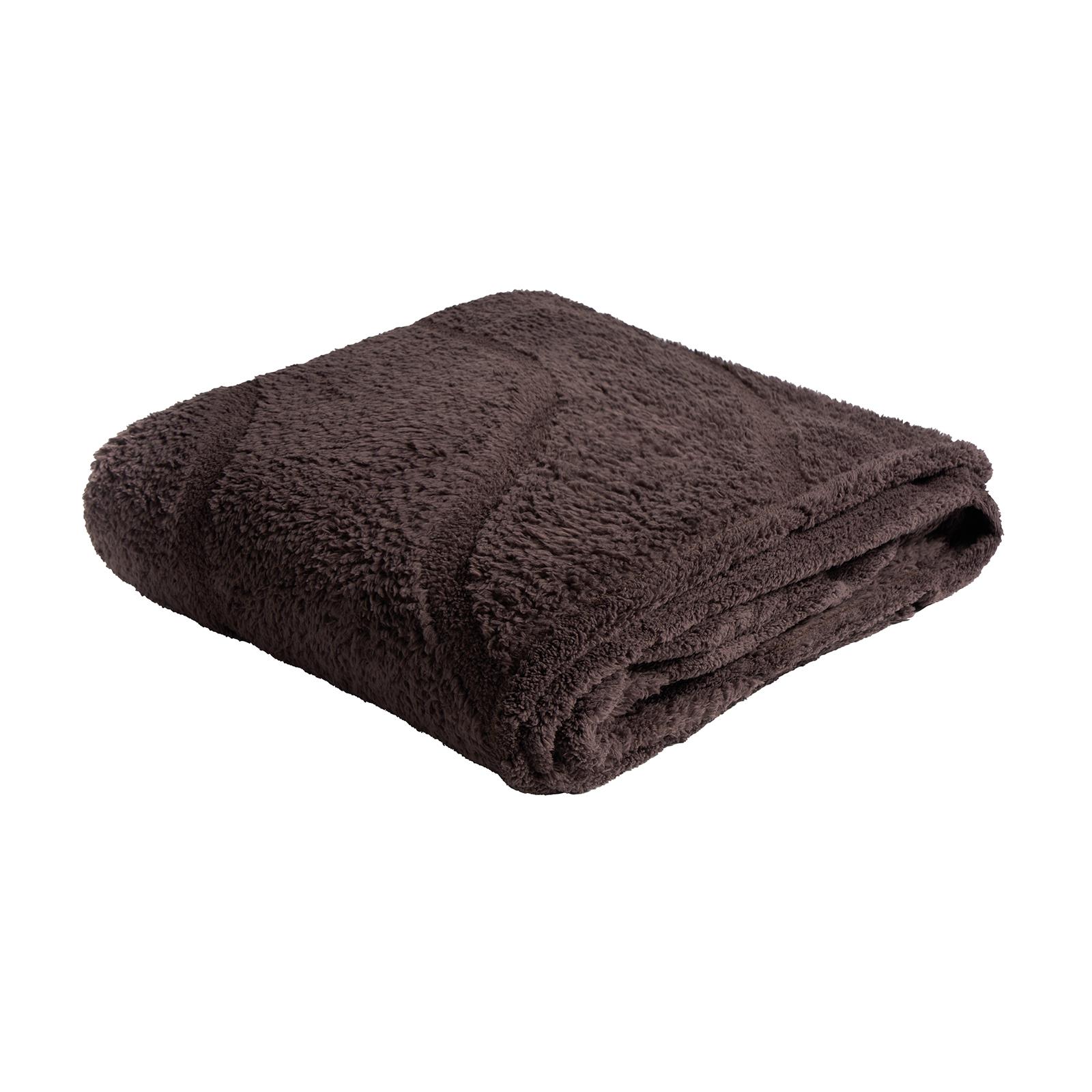 OHS Tufted Contour Throw Teddy Fleece Blanket Winter Soft Warm Bedspread