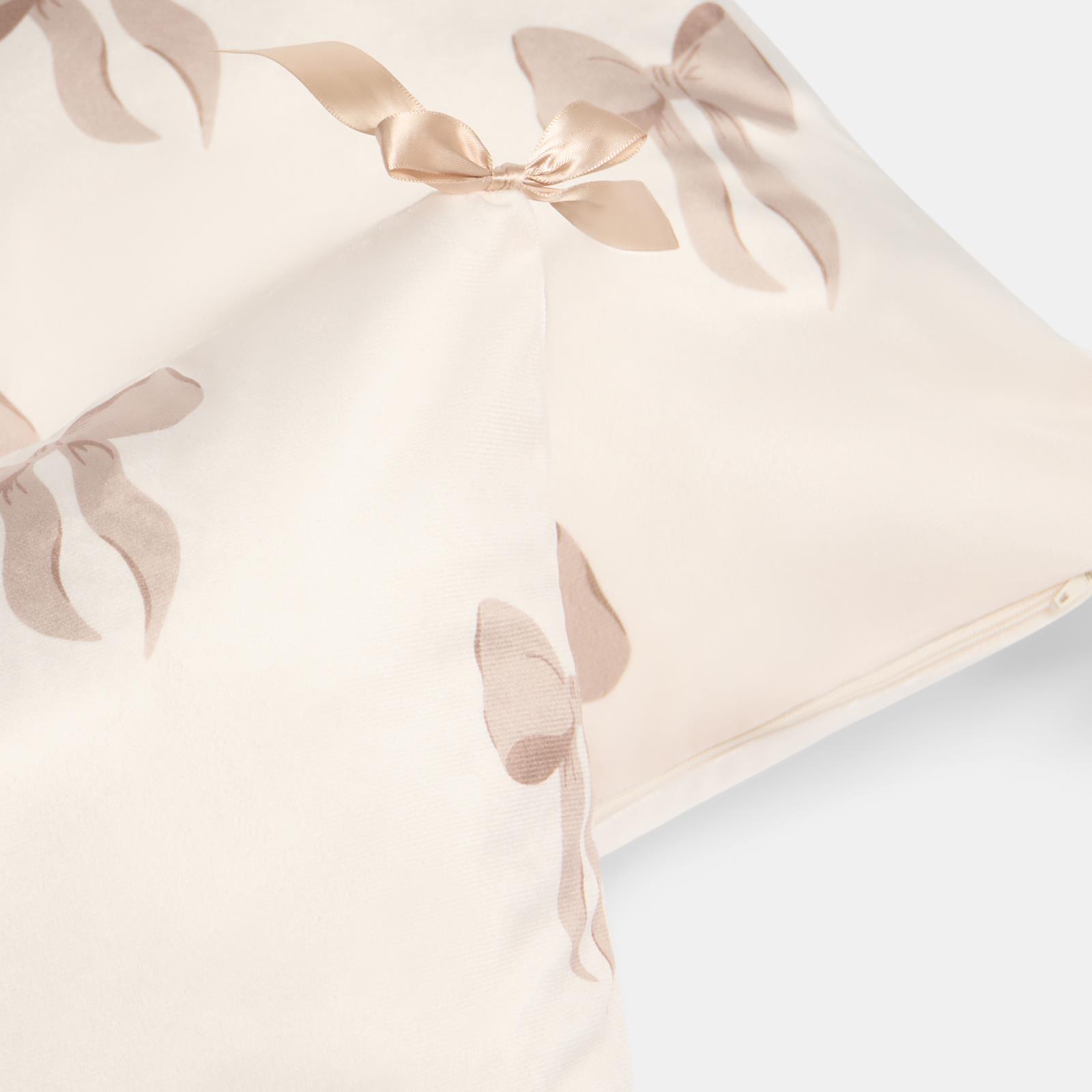 OHS Bows Cushion Covers Matte Velvet Living Room Square Pillowcases Home Decor